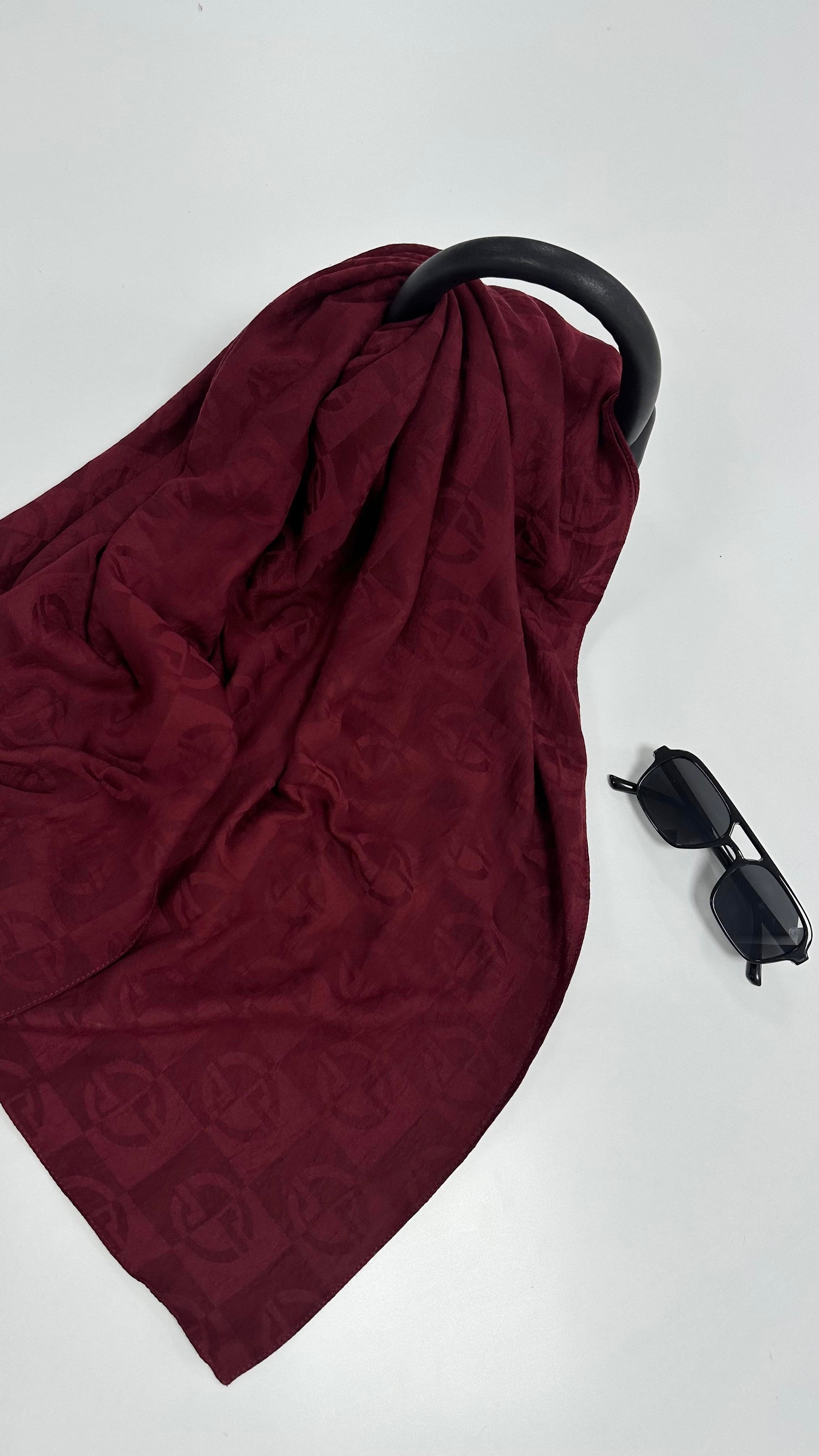 Dama Desen Bordo Şal 