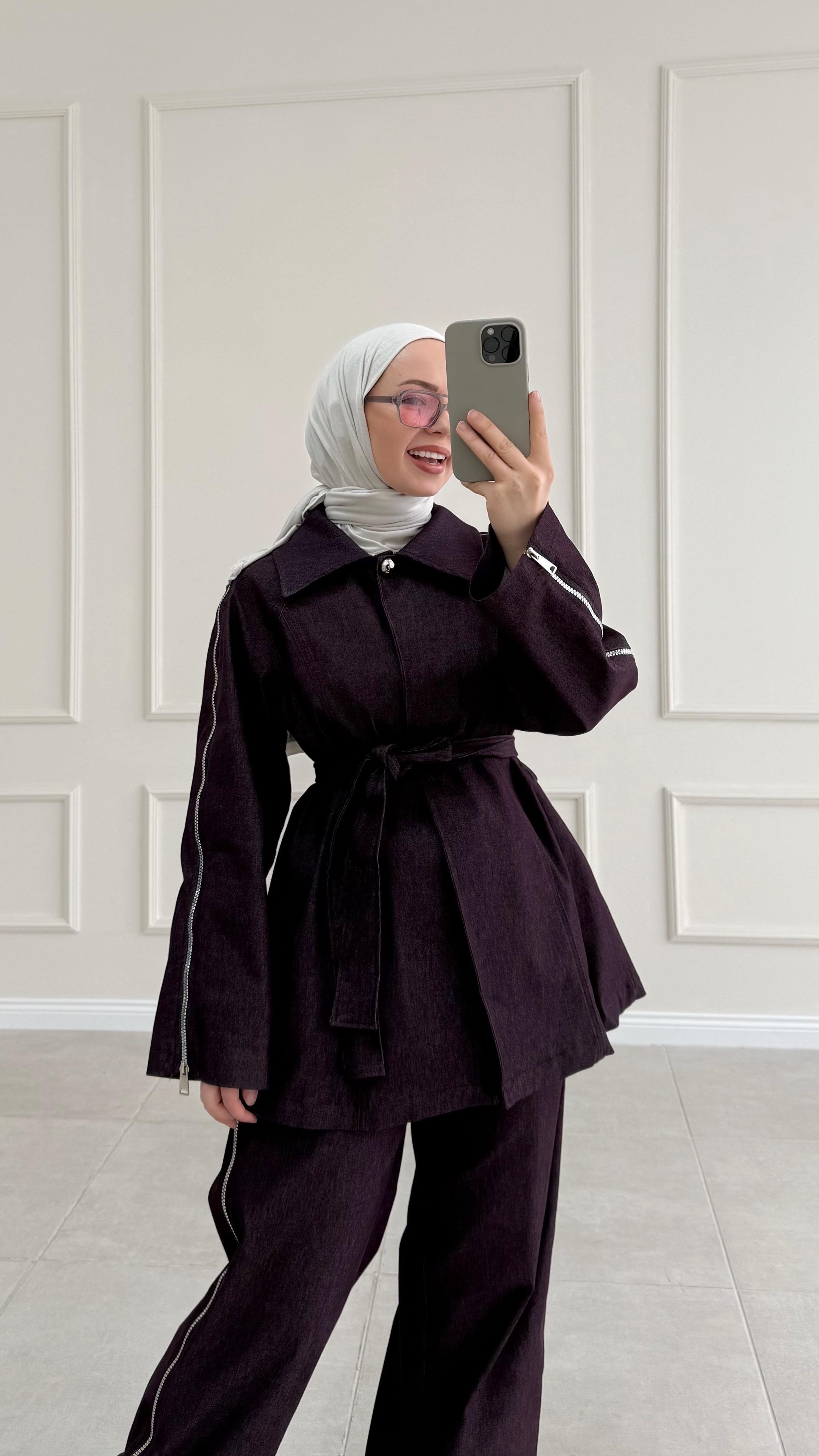 Danco Mürdüm Denim Pantolon Takım