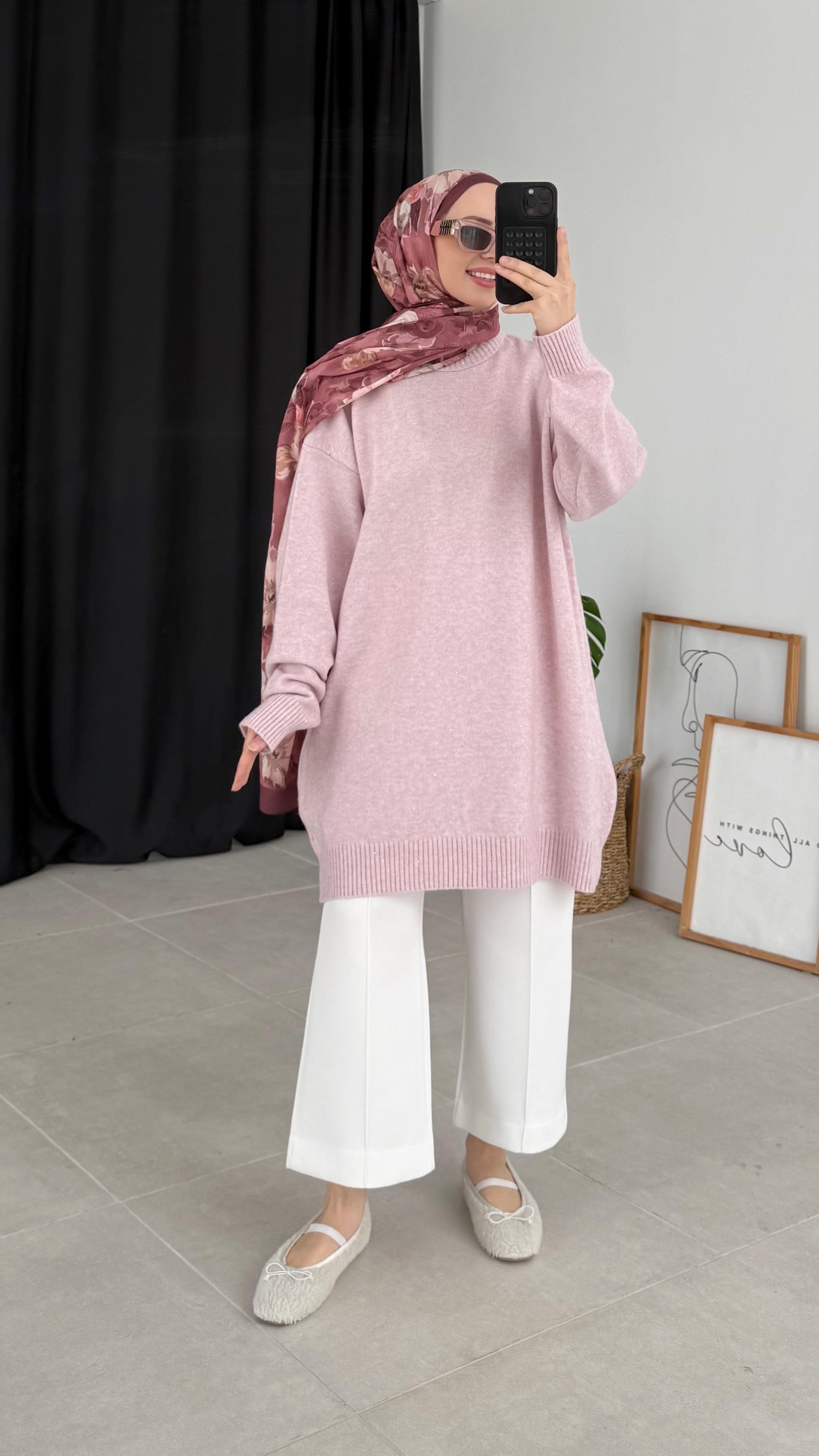 Dani Taşlı Pembe Kazak