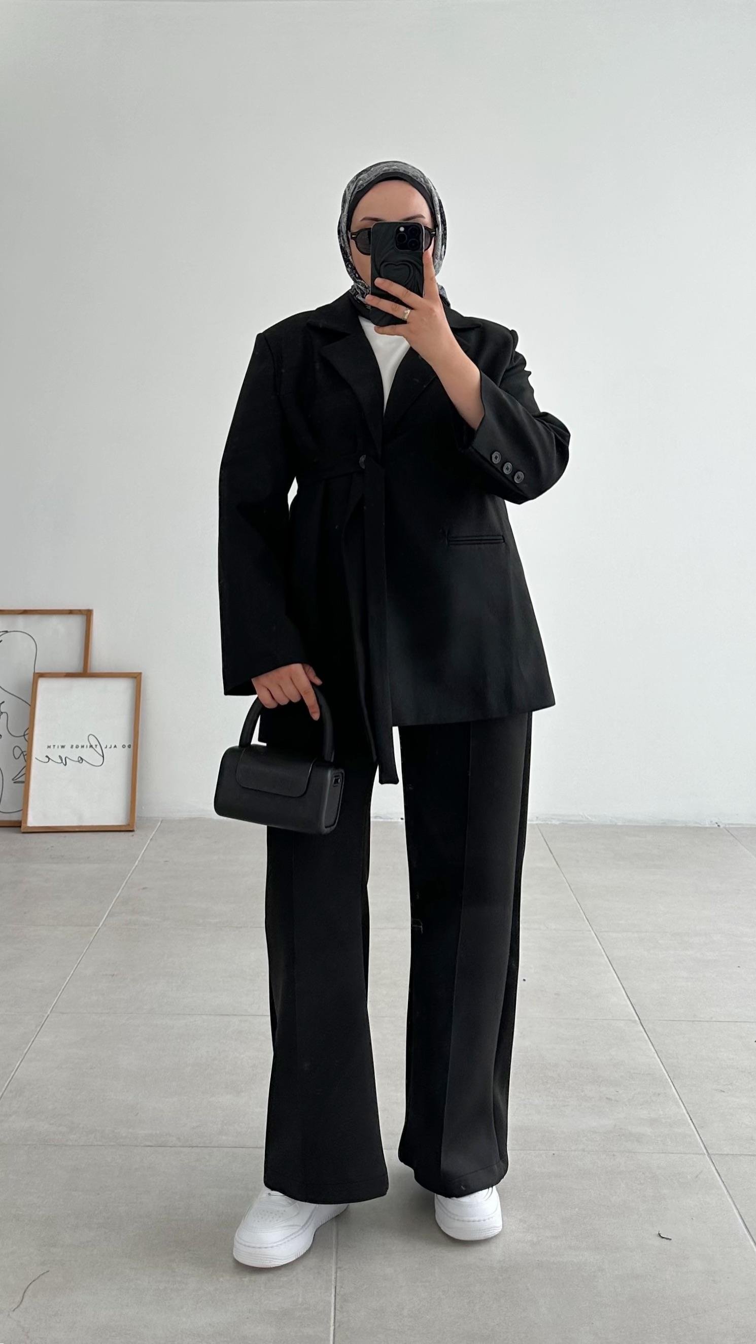 Efol Premıum Siyah Tasarım Ceket