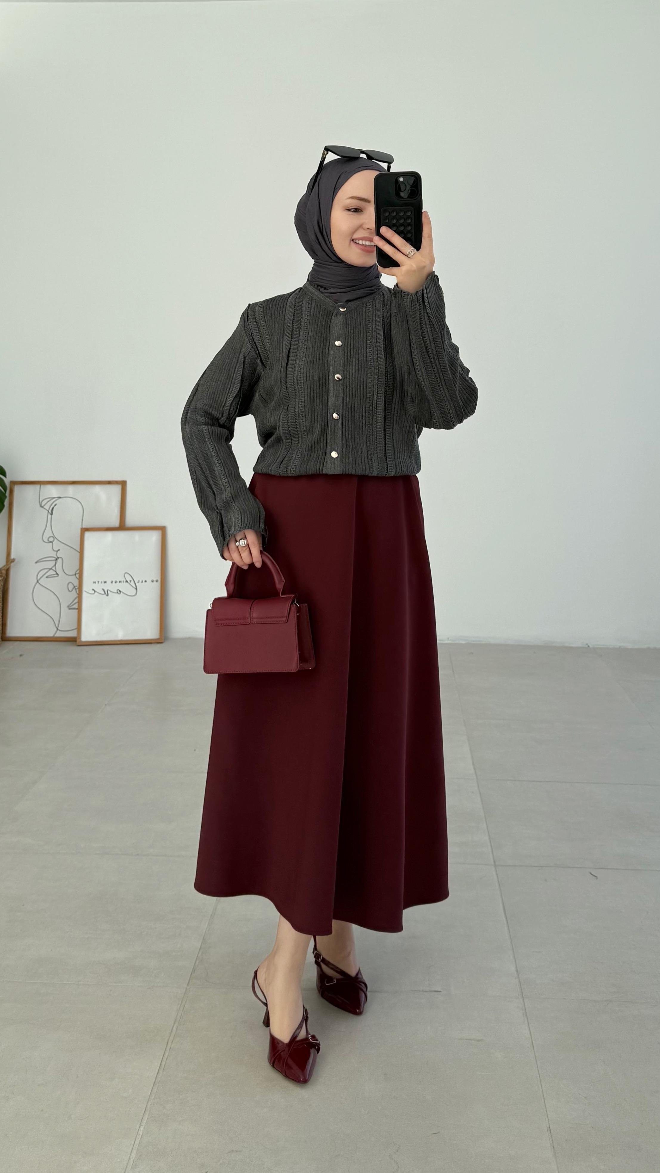 Falin Simli Antrasit Hırka