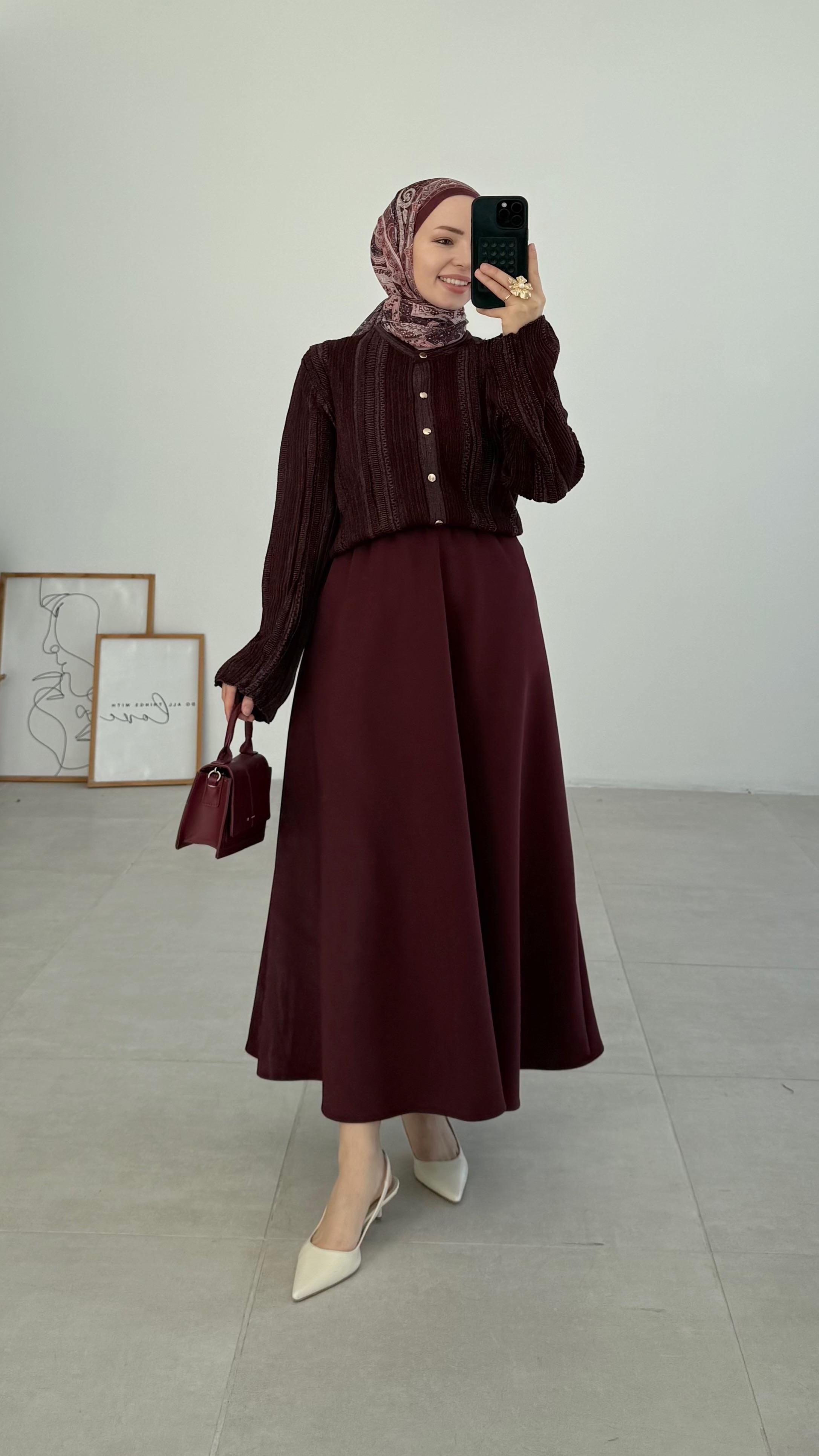 Falin Simli Bordo Hırka