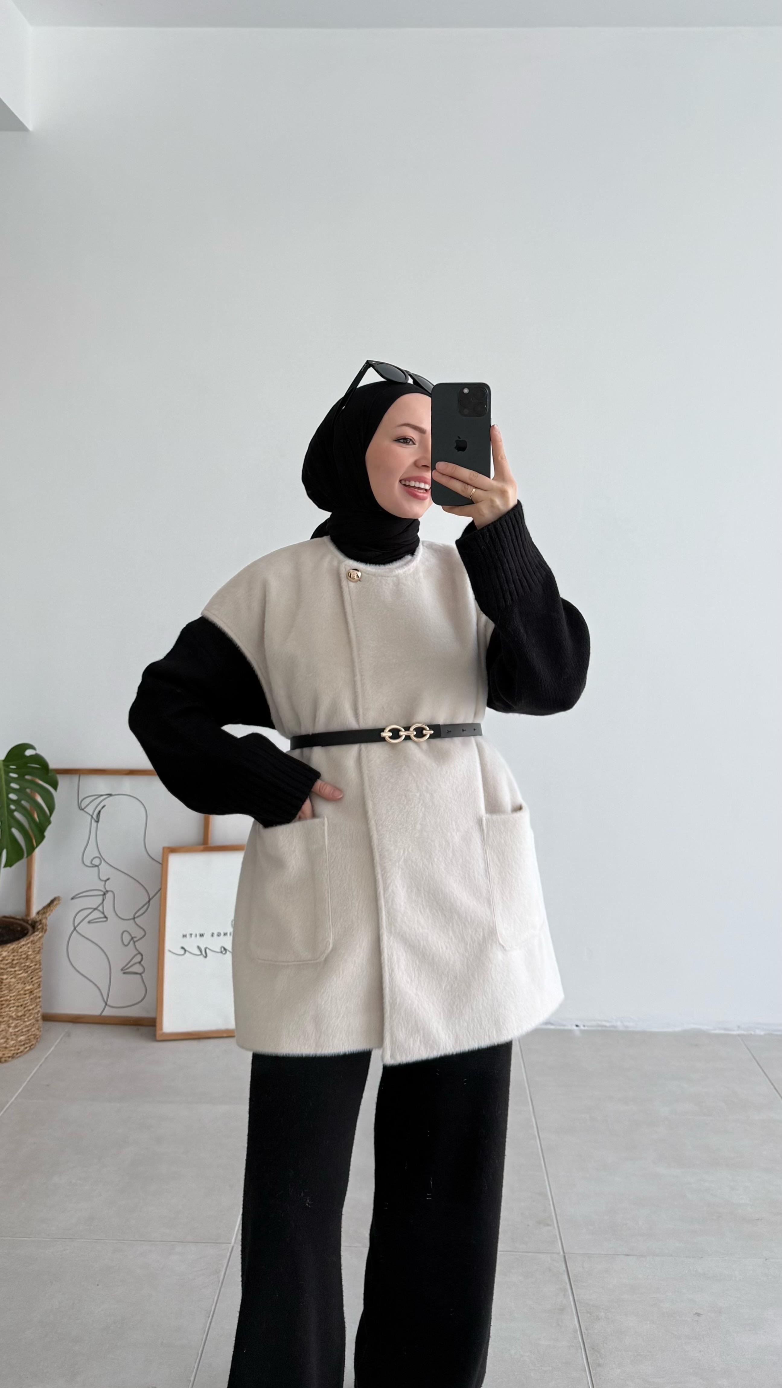 Fox Cepli Krem Premıum Yelek