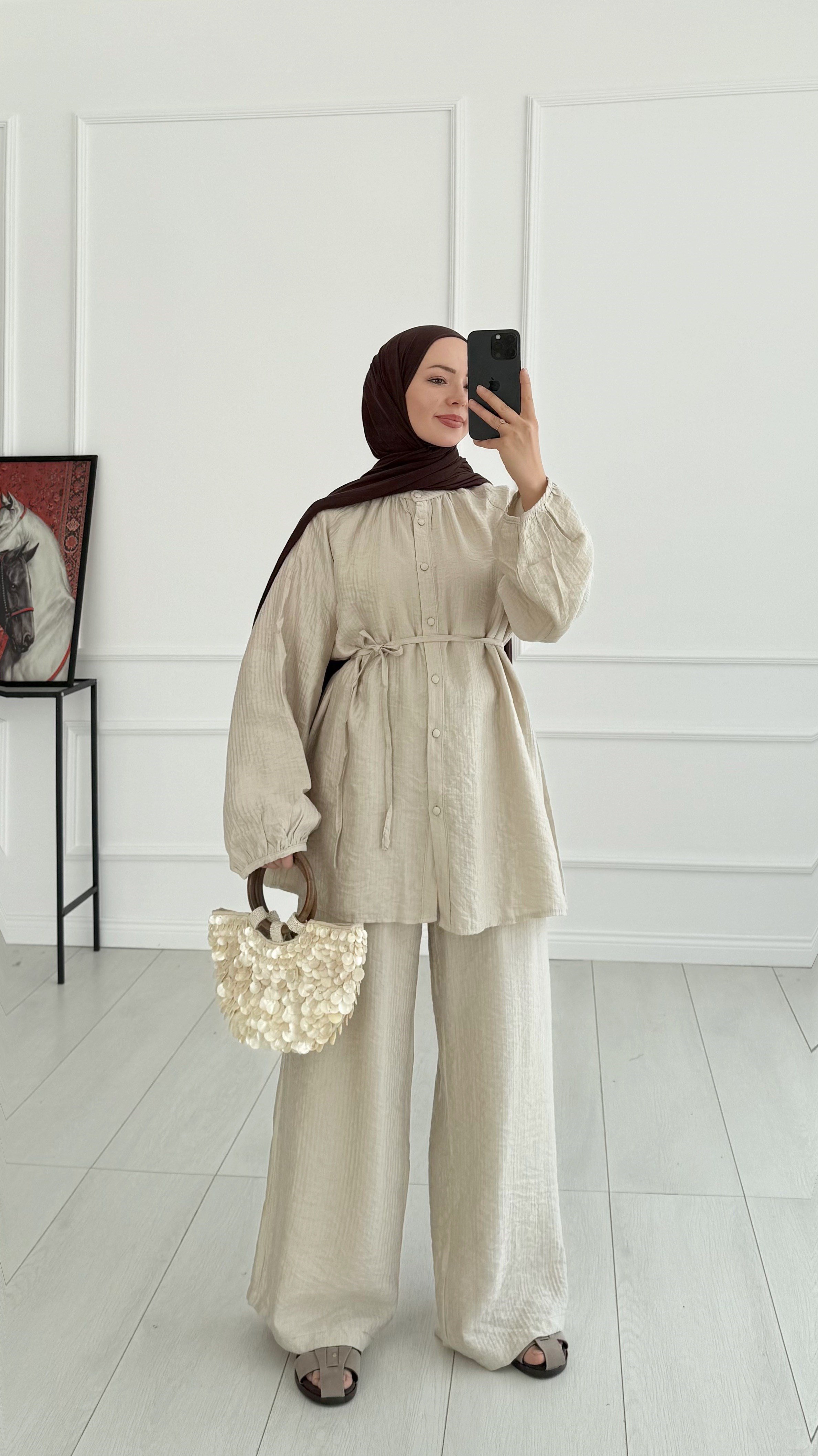 Gemma Düğmeli Oversize Taş Takım