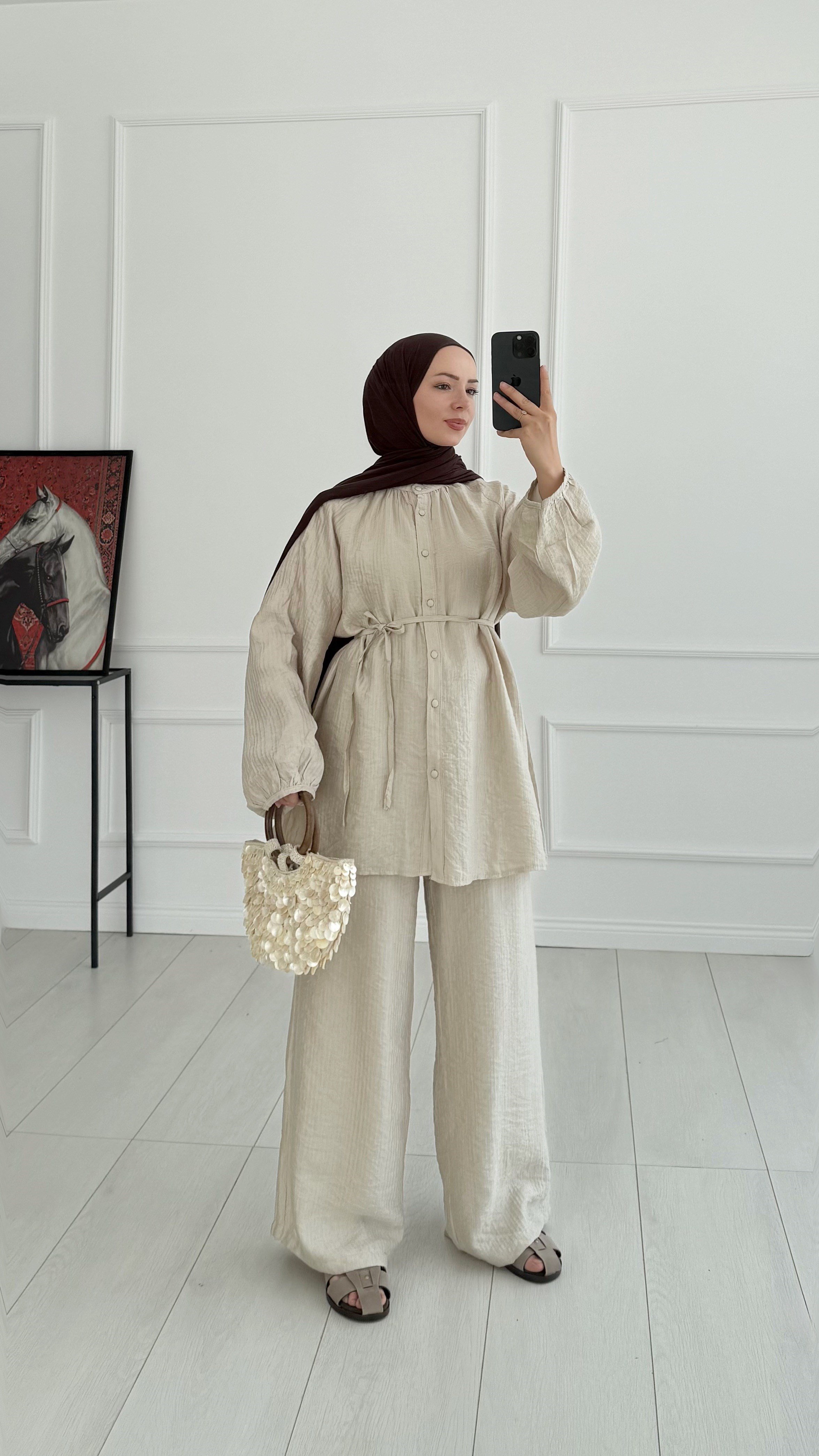 Gemma Düğmeli Oversize Taş Takım