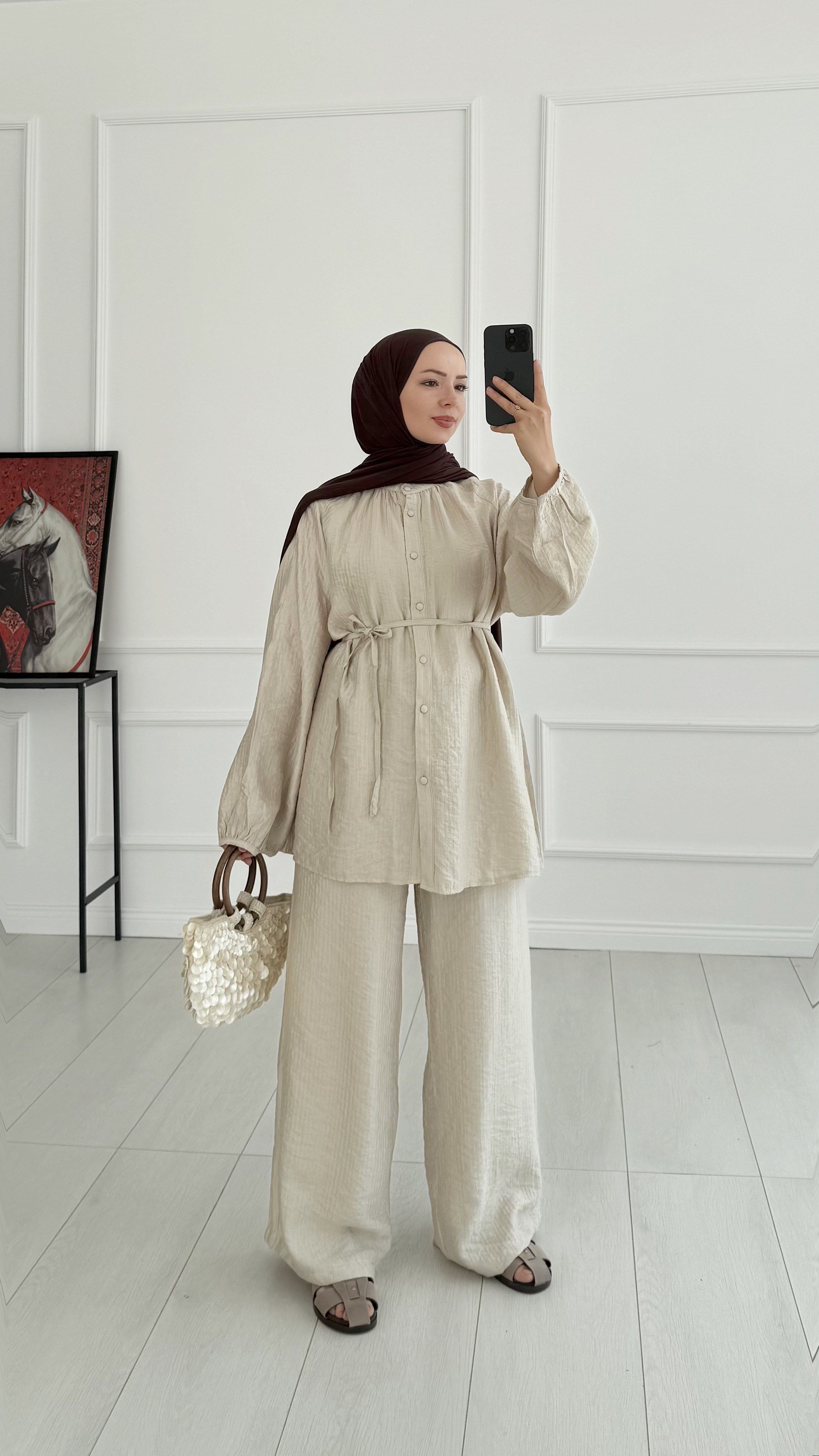 Gemma Düğmeli Oversize Taş Takım