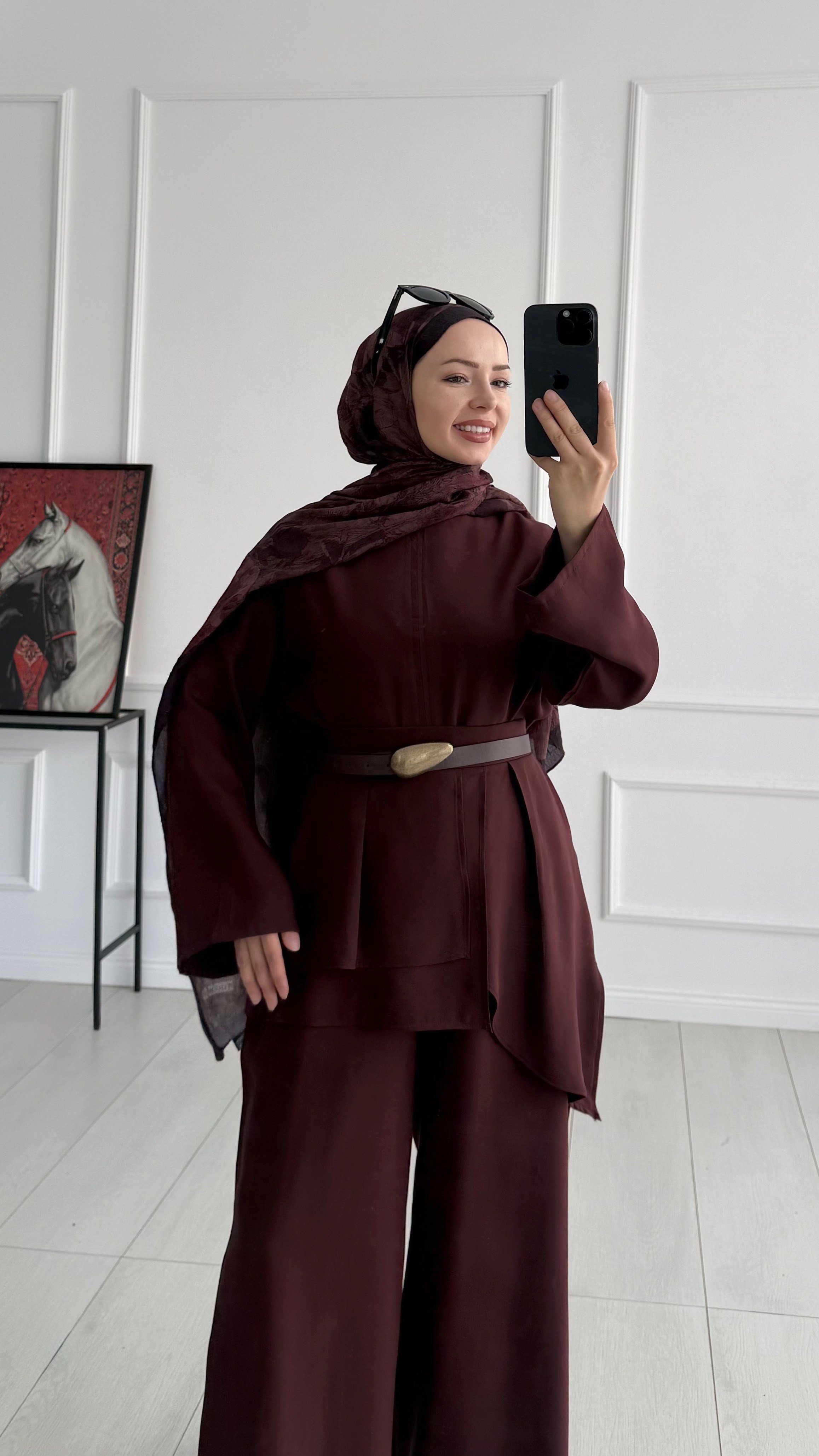 Geva Premıum Mürdüm Kemerli Pantolon Takım 