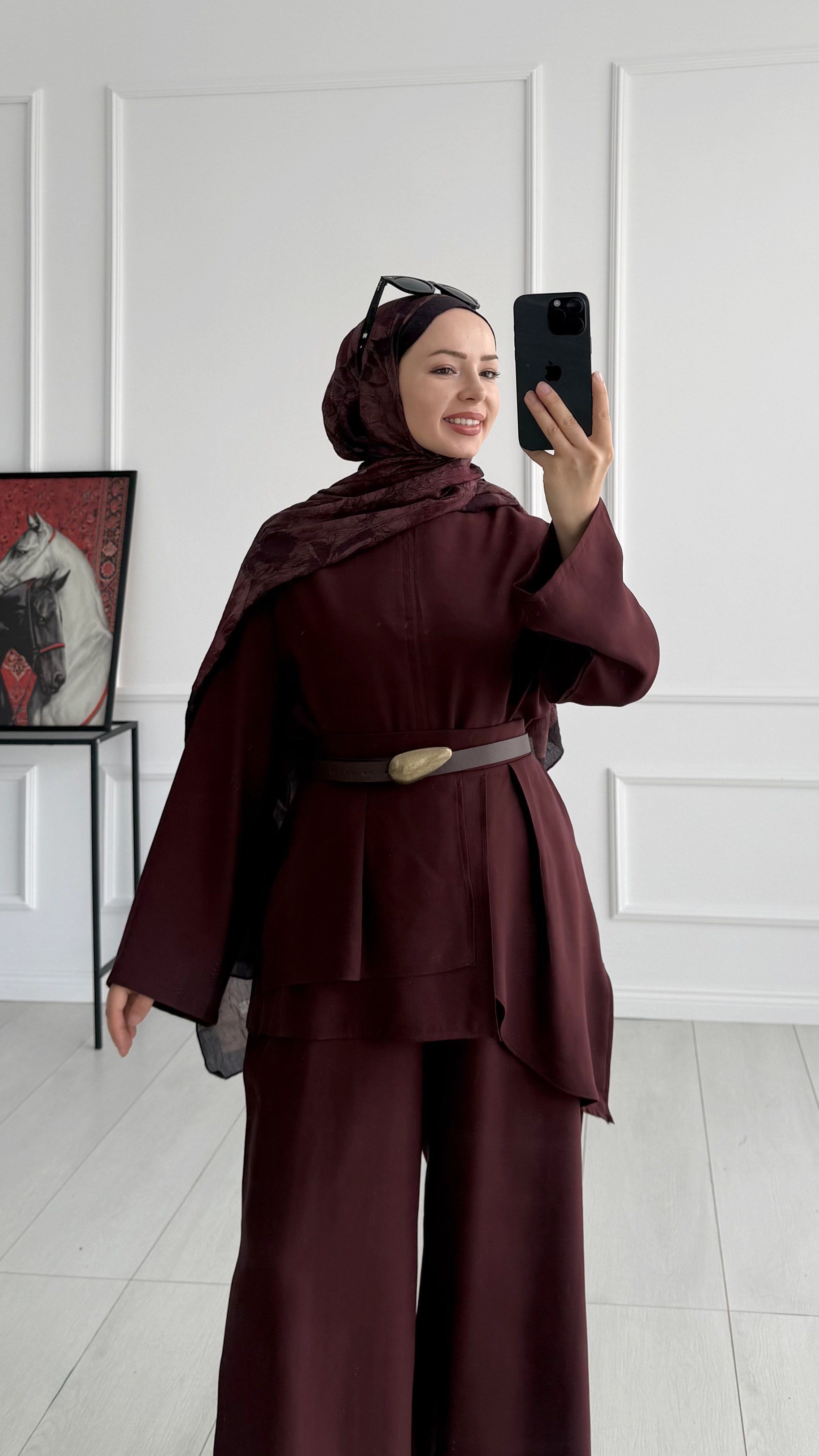 Geva Premıum Mürdüm Kemerli Pantolon Takım 