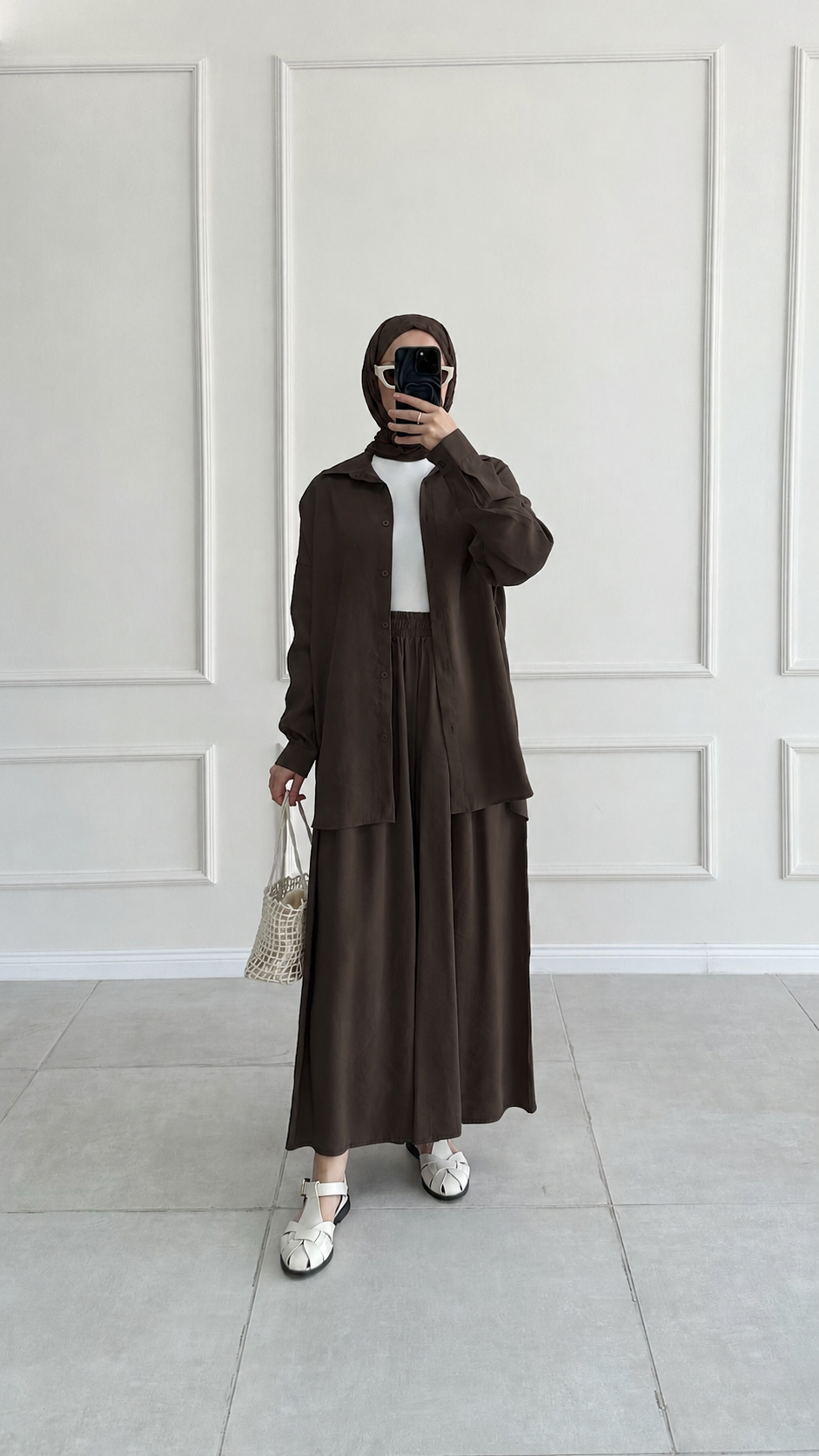 Hanka Oversize Acı Kahve Gömlek