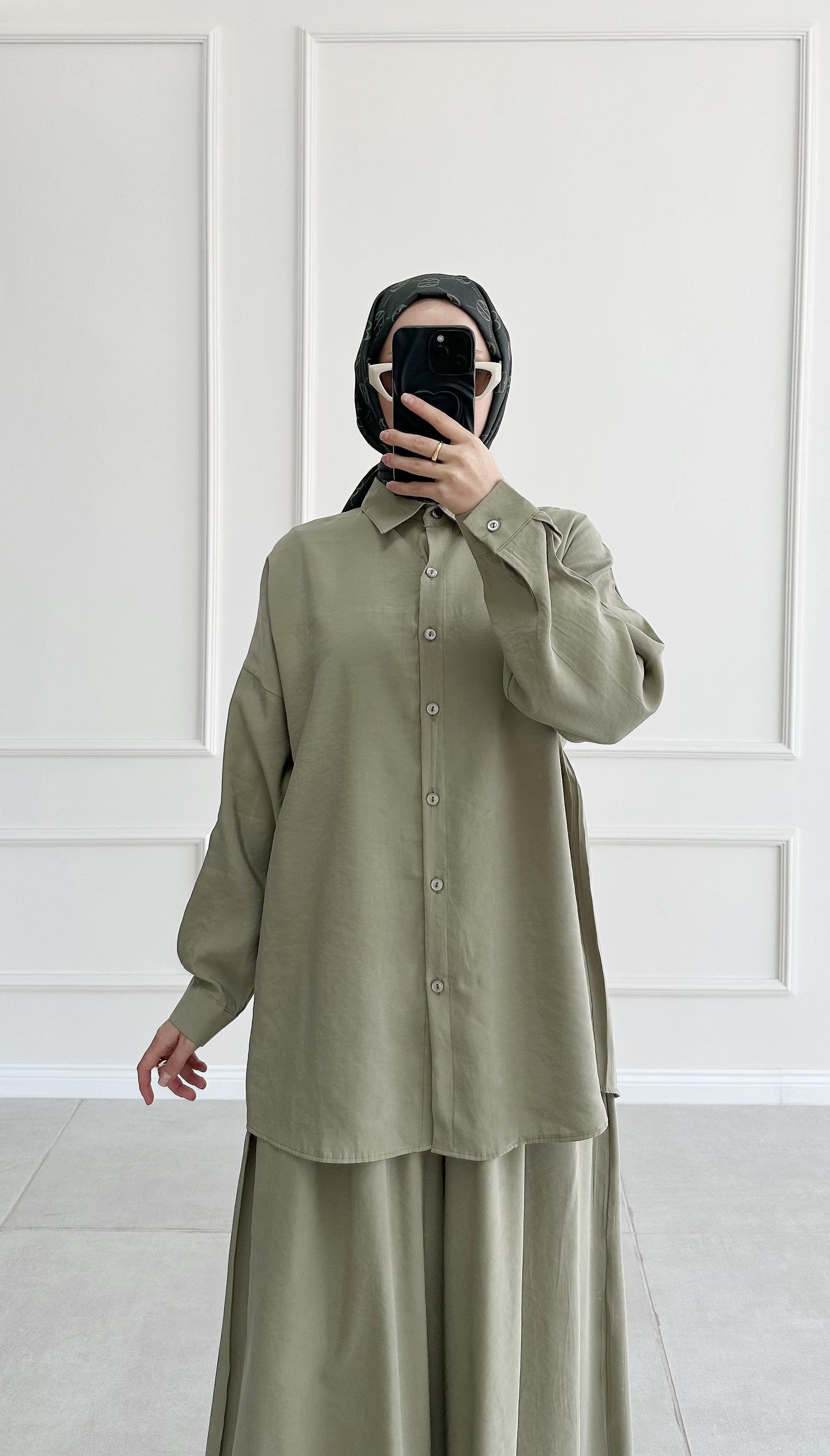 Hanka Oversize Haki Gömlek