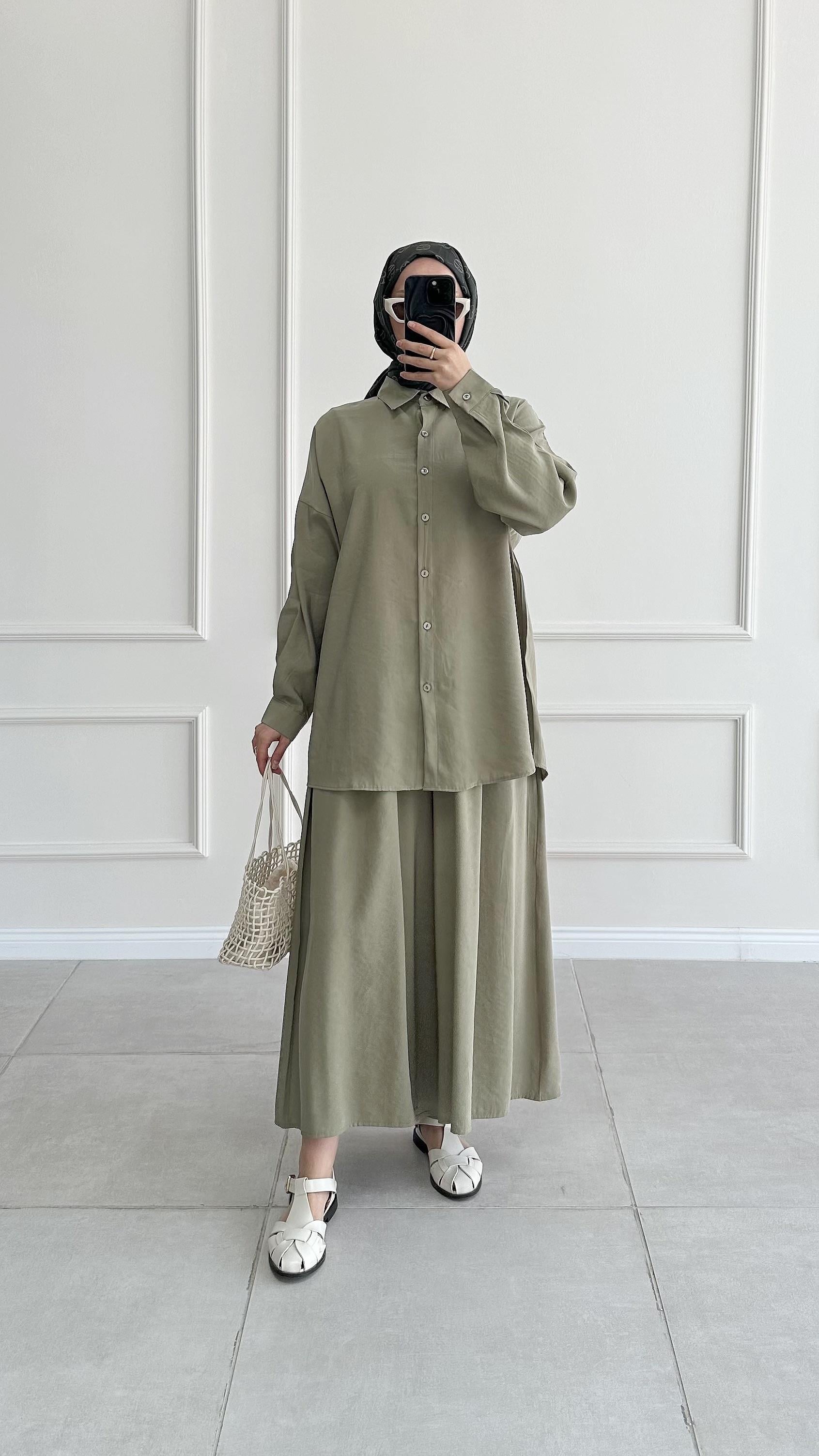 Hanka Oversize Haki Gömlek