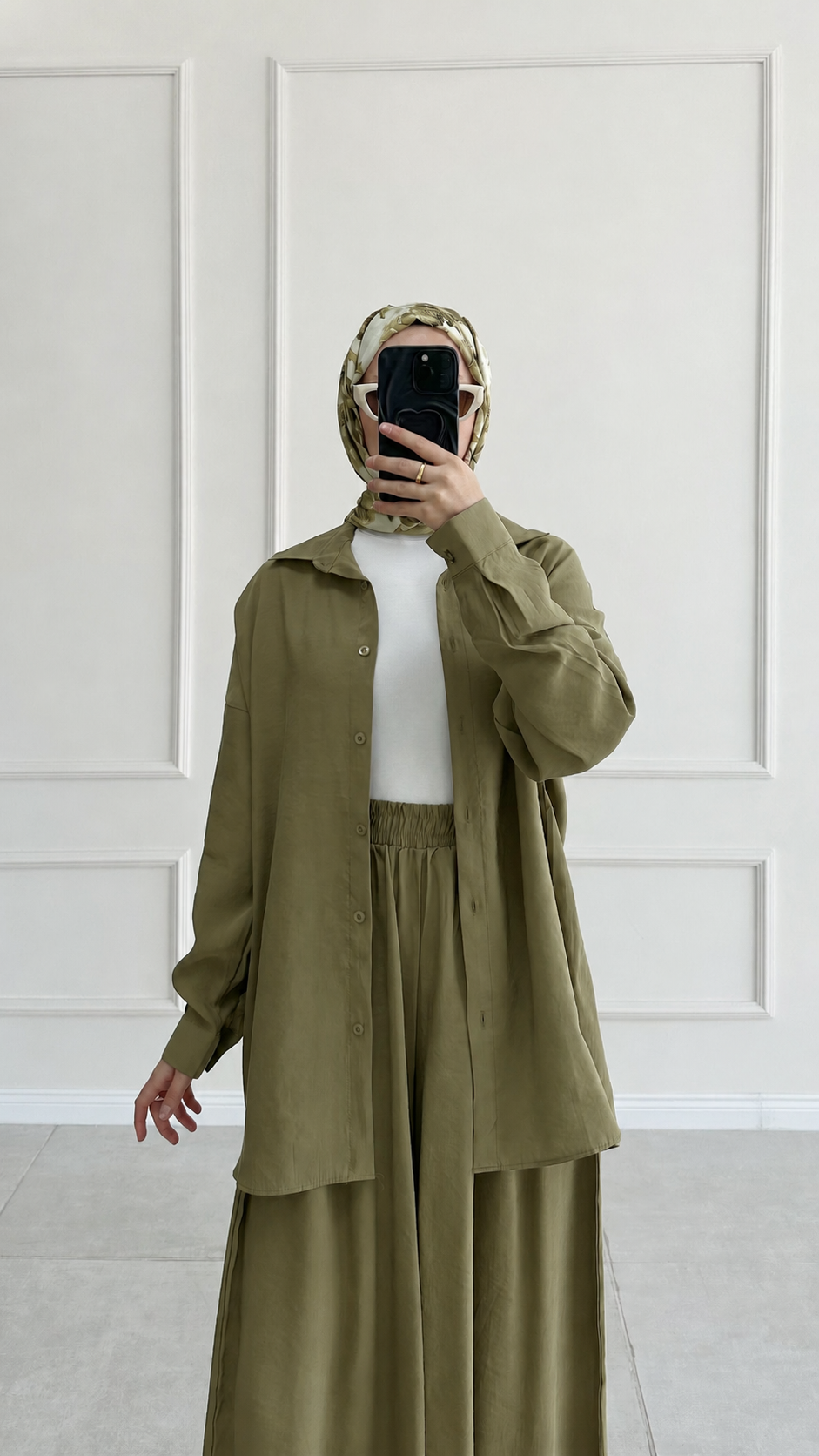 Hanka Oversize Koyu Yeşil Gömlek