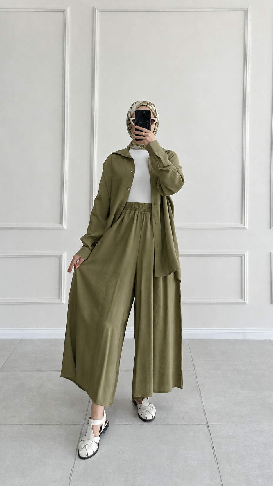 Hanka Oversize Koyu Yeşil Gömlek