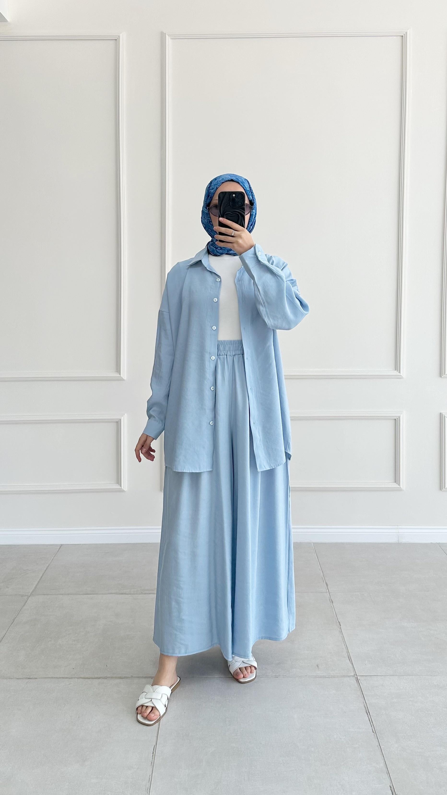 Hanka Oversize Mavi Gömlek