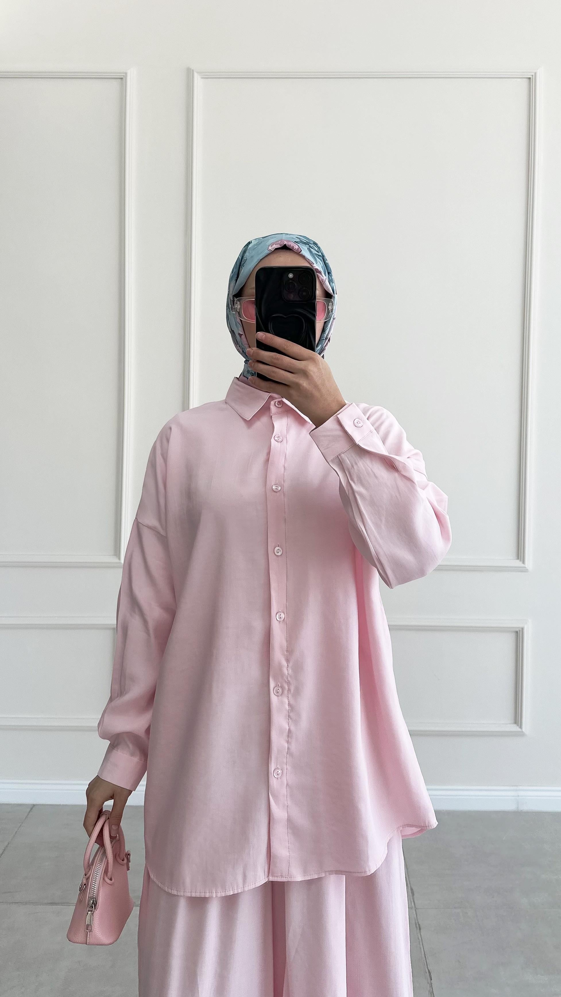 Hanka Oversize Pembe Gömlek