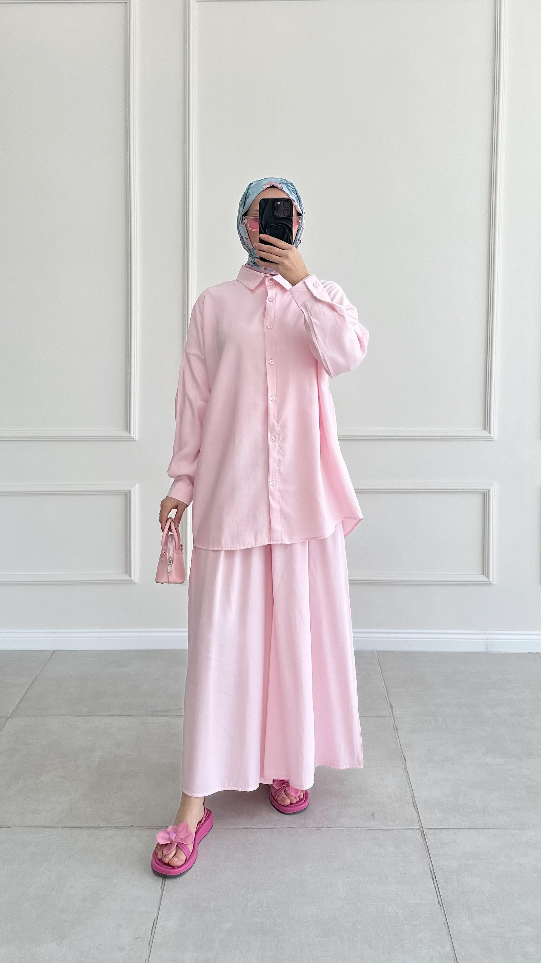 Hanka Oversize Pembe Gömlek