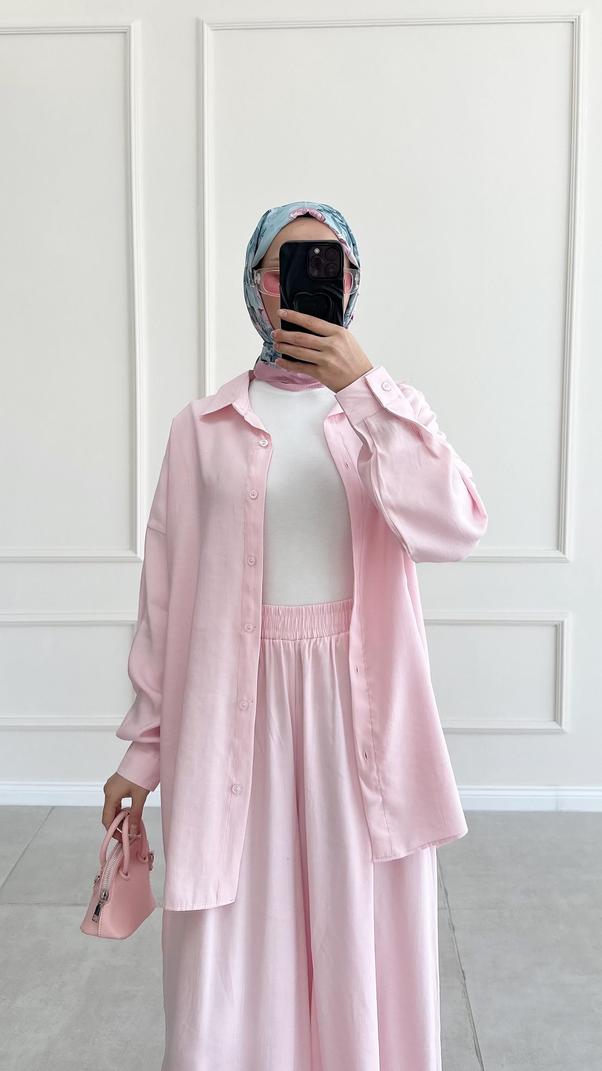 Hanka Oversize Pembe Gömlek