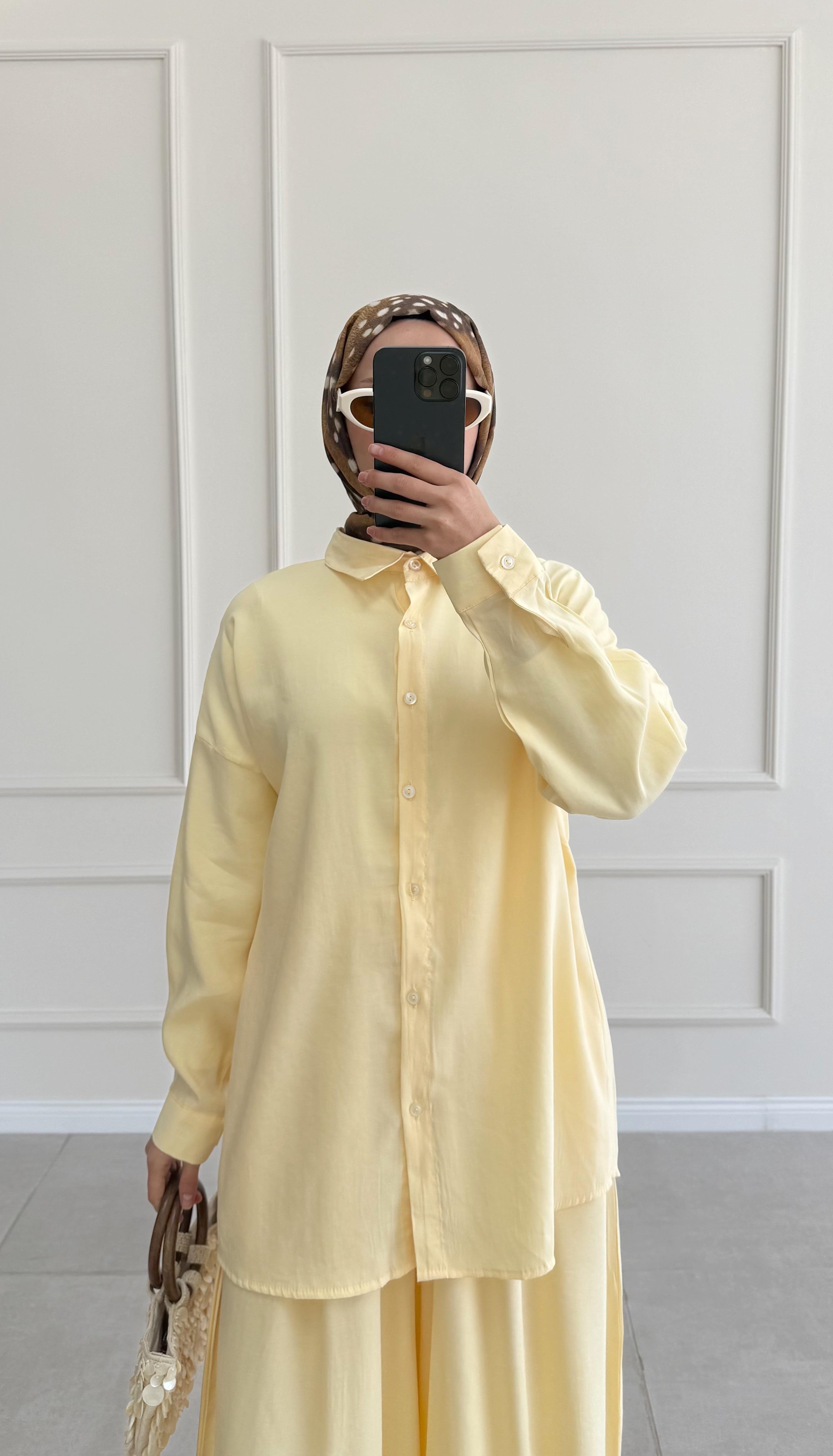 Hanka Oversize Sarı Gömlek