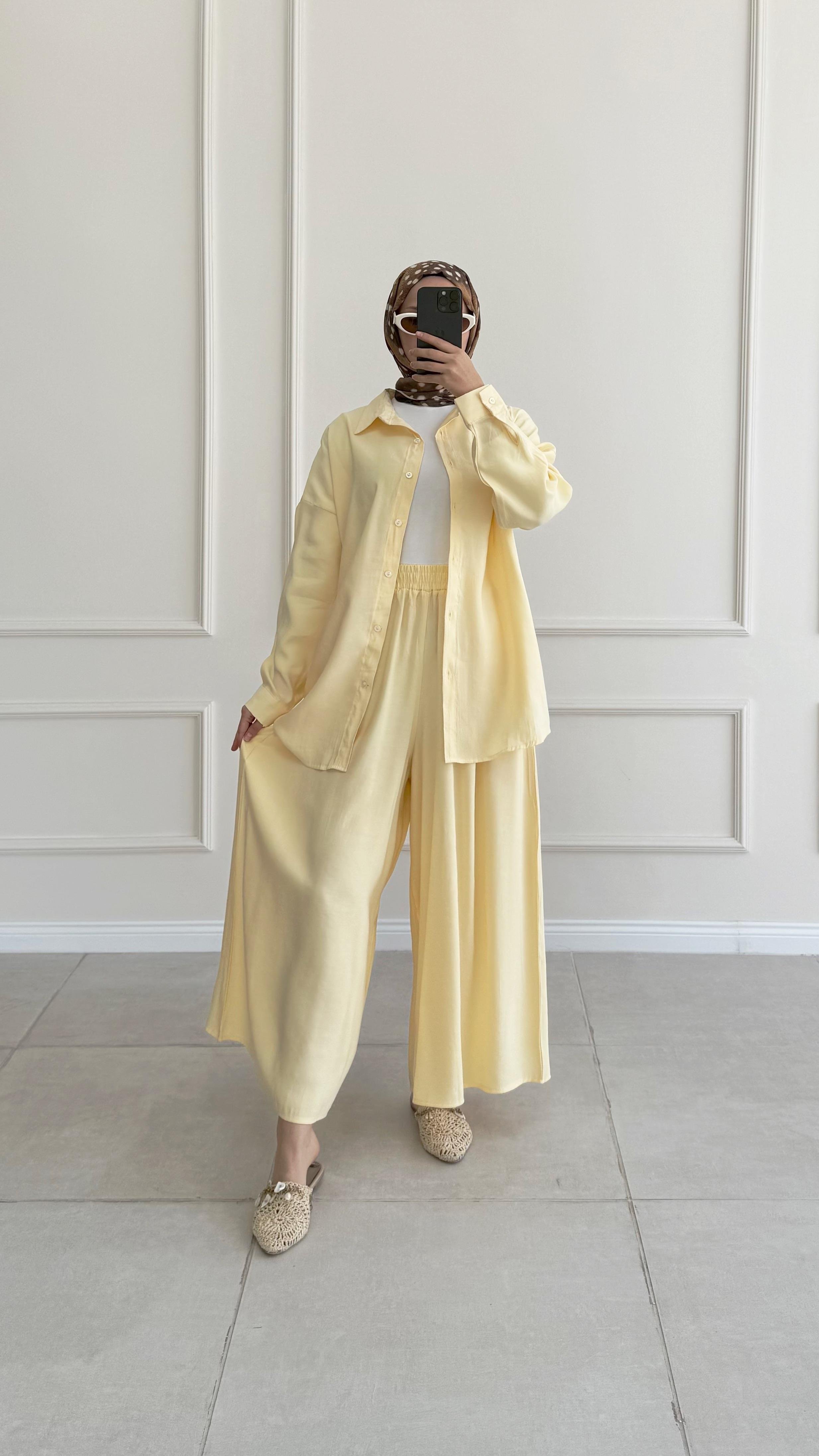 Hanka Oversize Sarı Gömlek