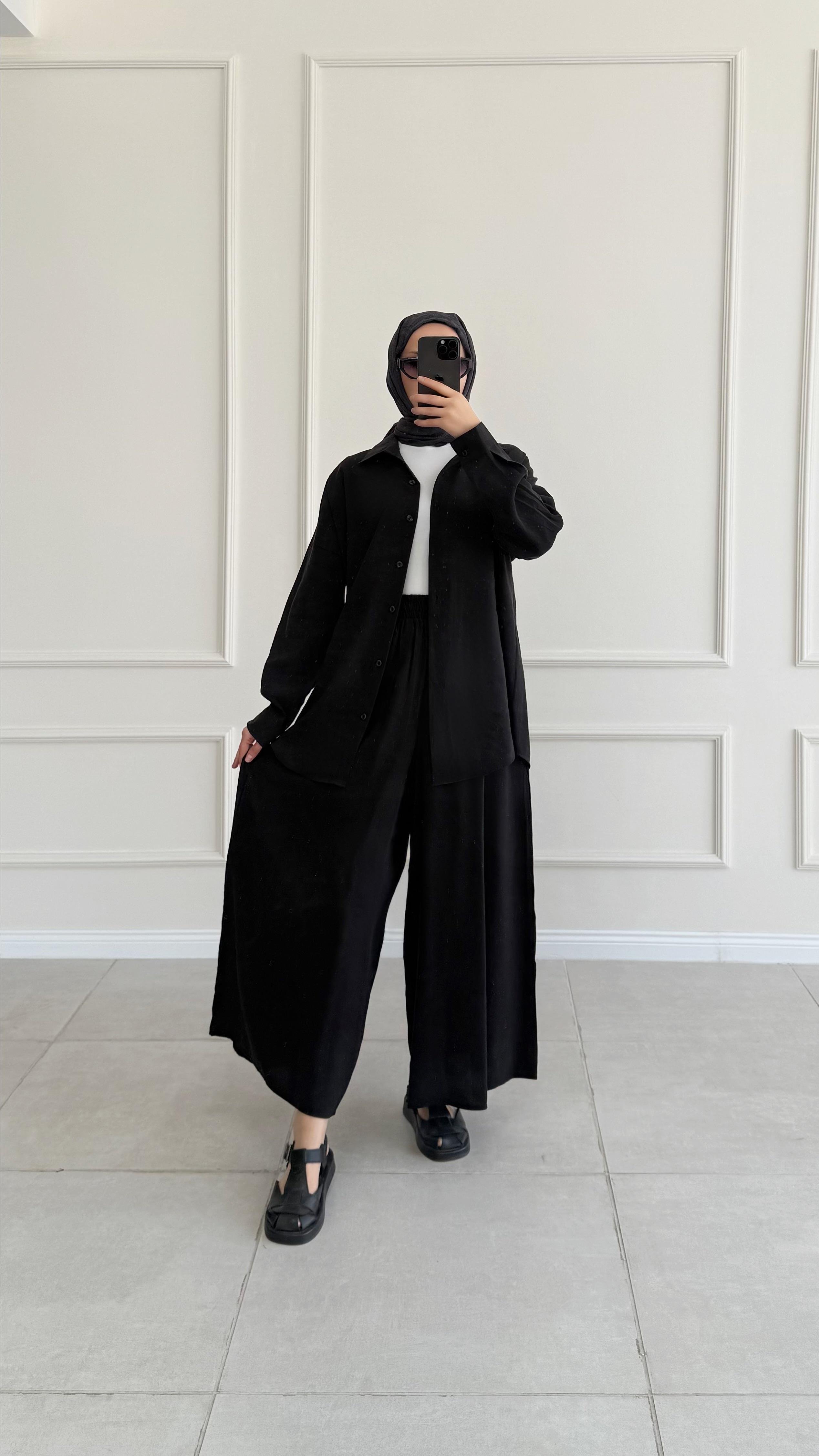 Hanka Oversize Siyah Gömlek