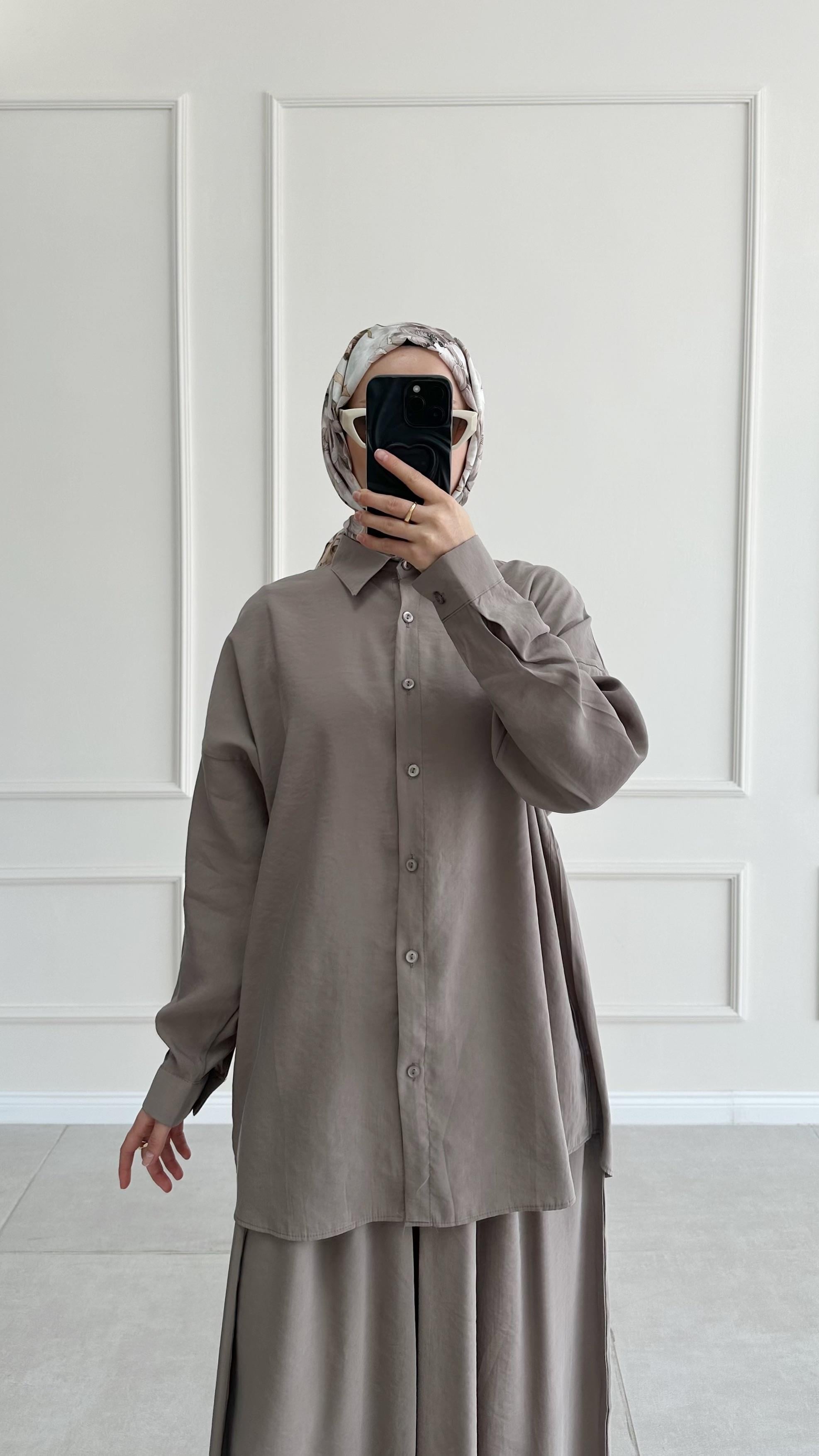 Hanka Oversize Vizon Gömlek