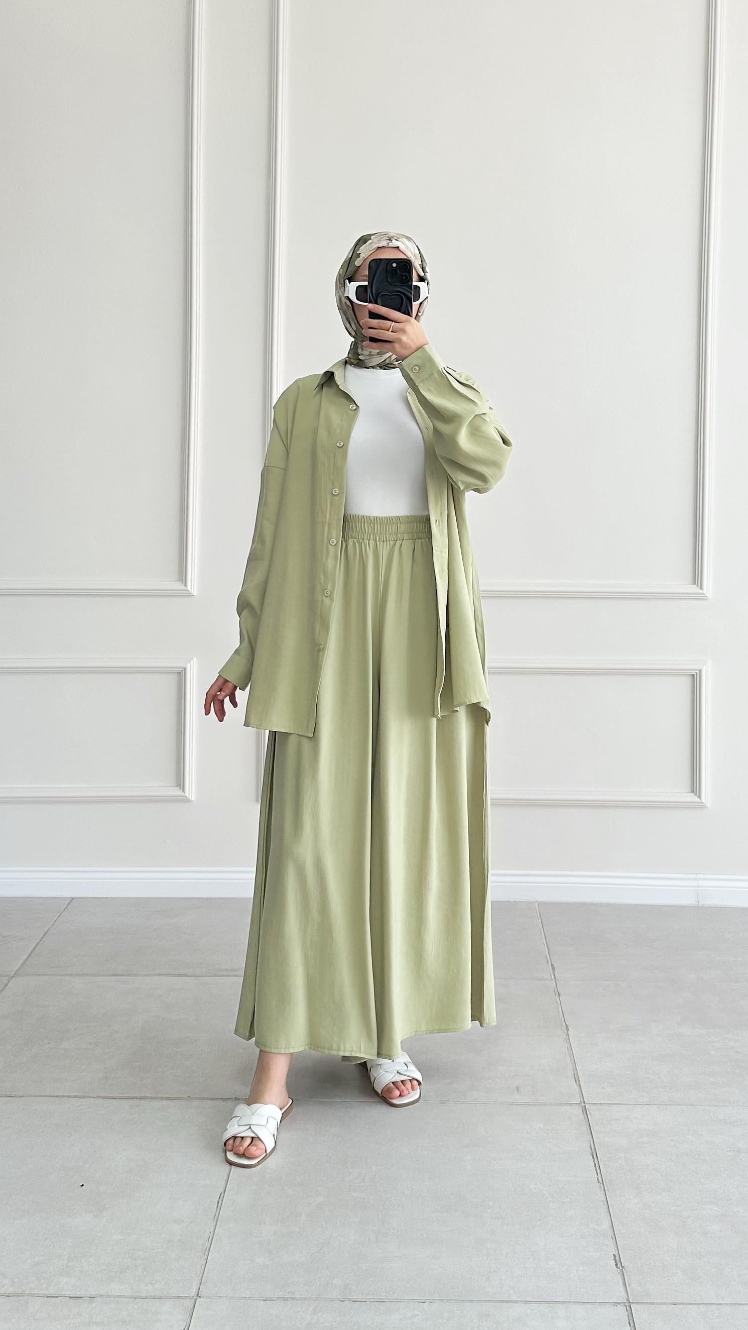 Hanka Oversize Yeşil Gömlek