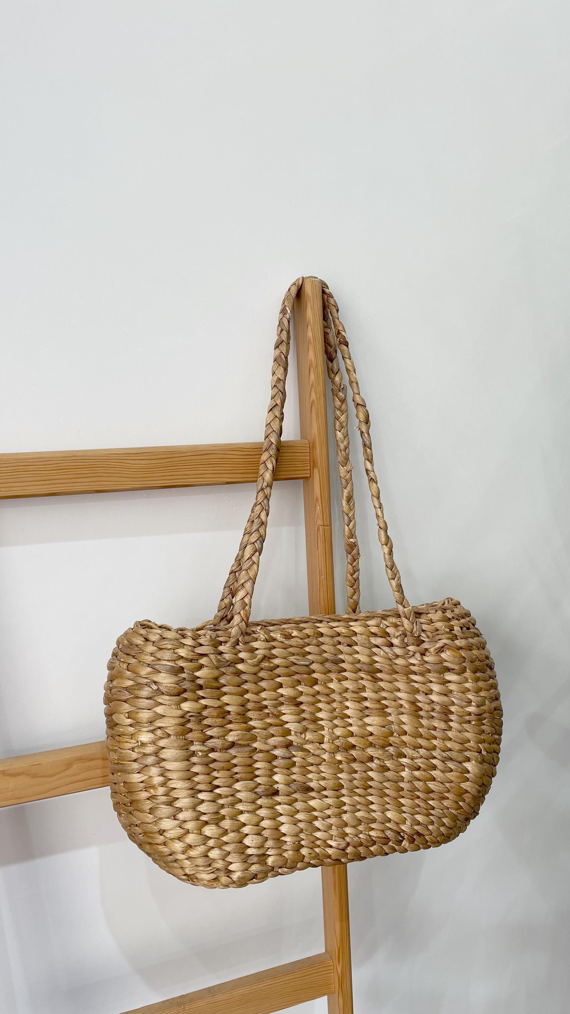 Hasır Sepet Bej Çanta