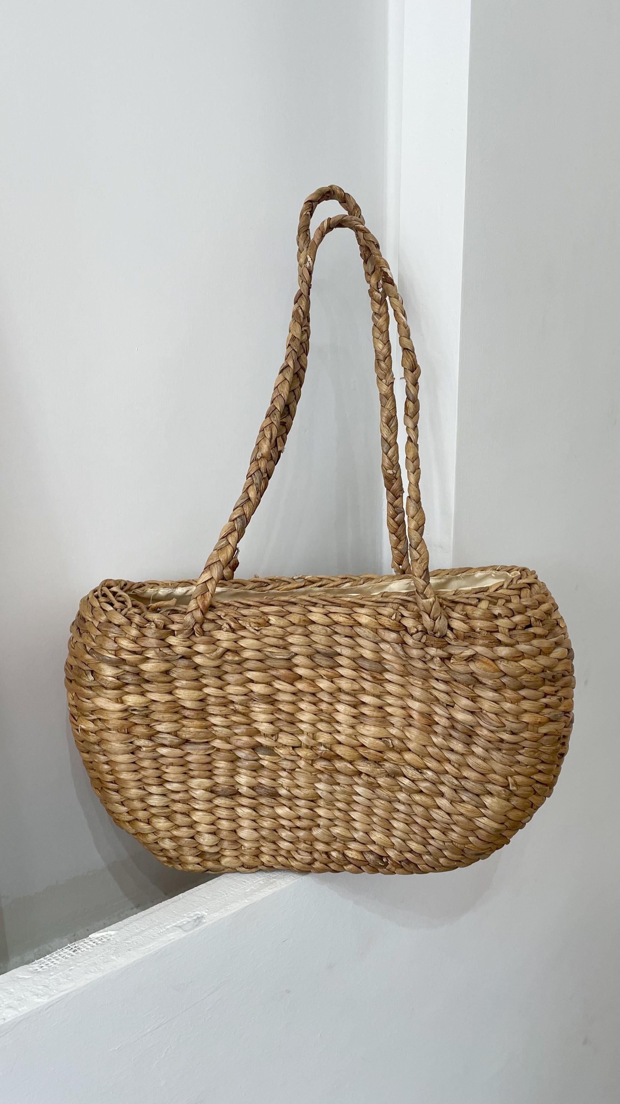 Hasır Sepet Bej Çanta