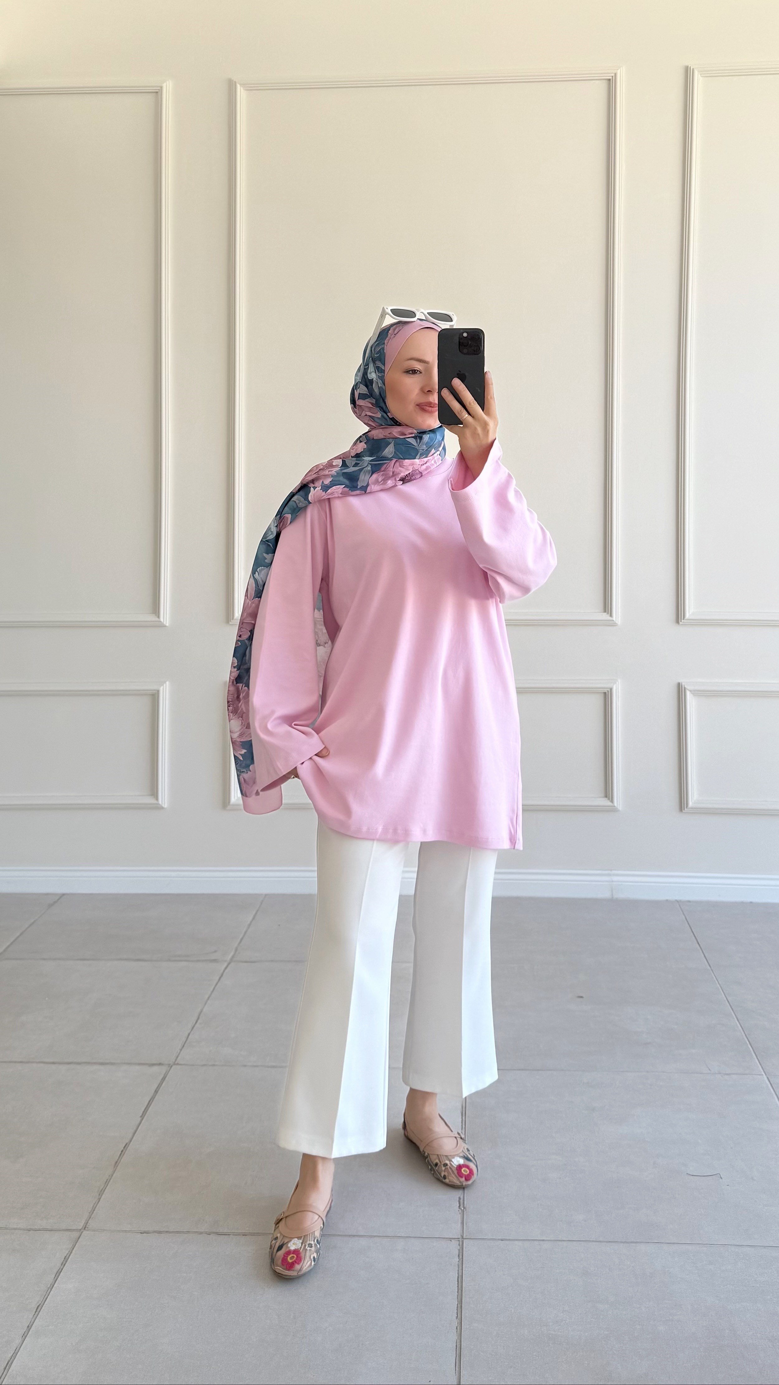 Jade Oversize Basic Pembe Tunik