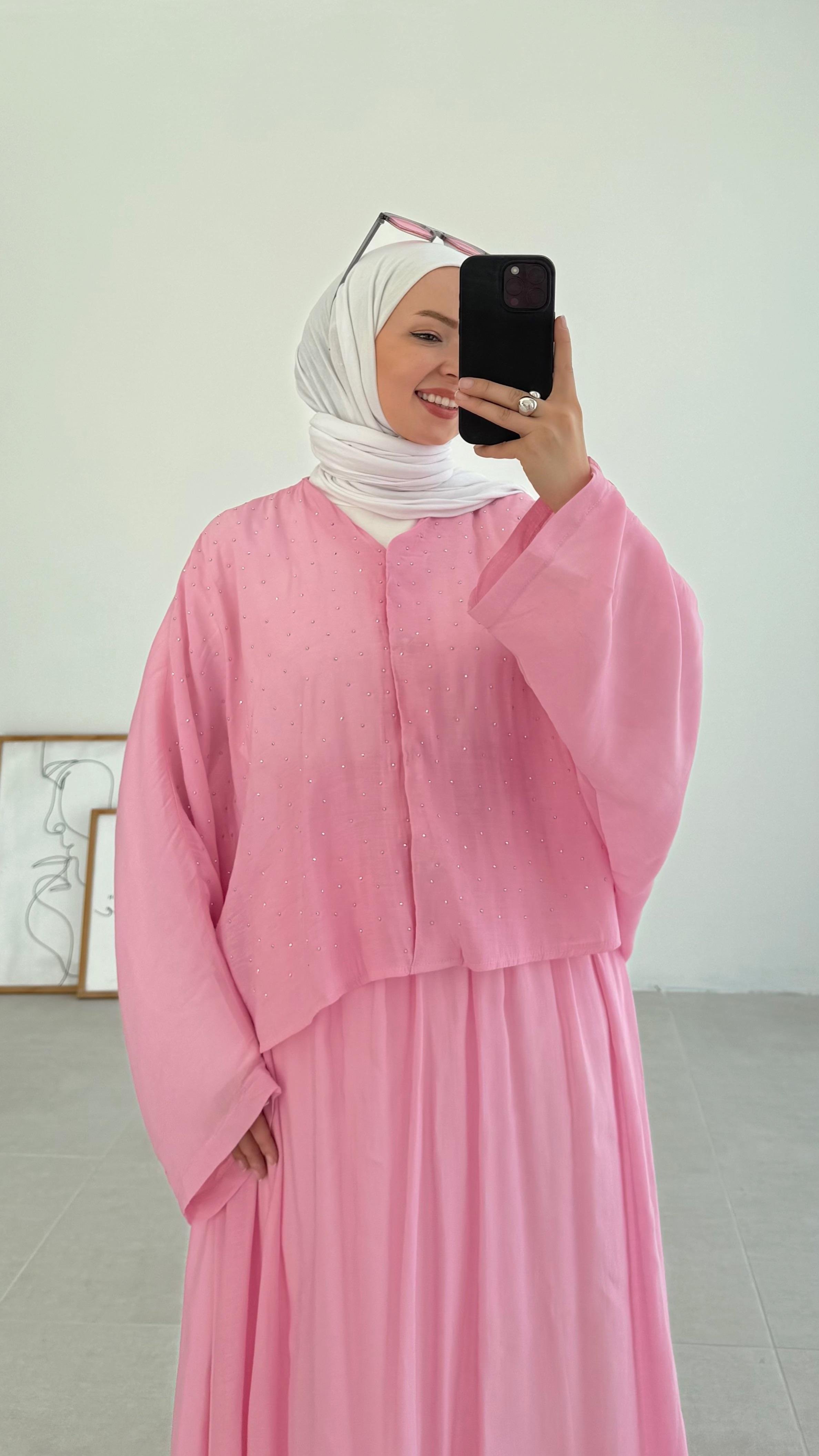 Kanes Pullu Pembe Müslin Takım