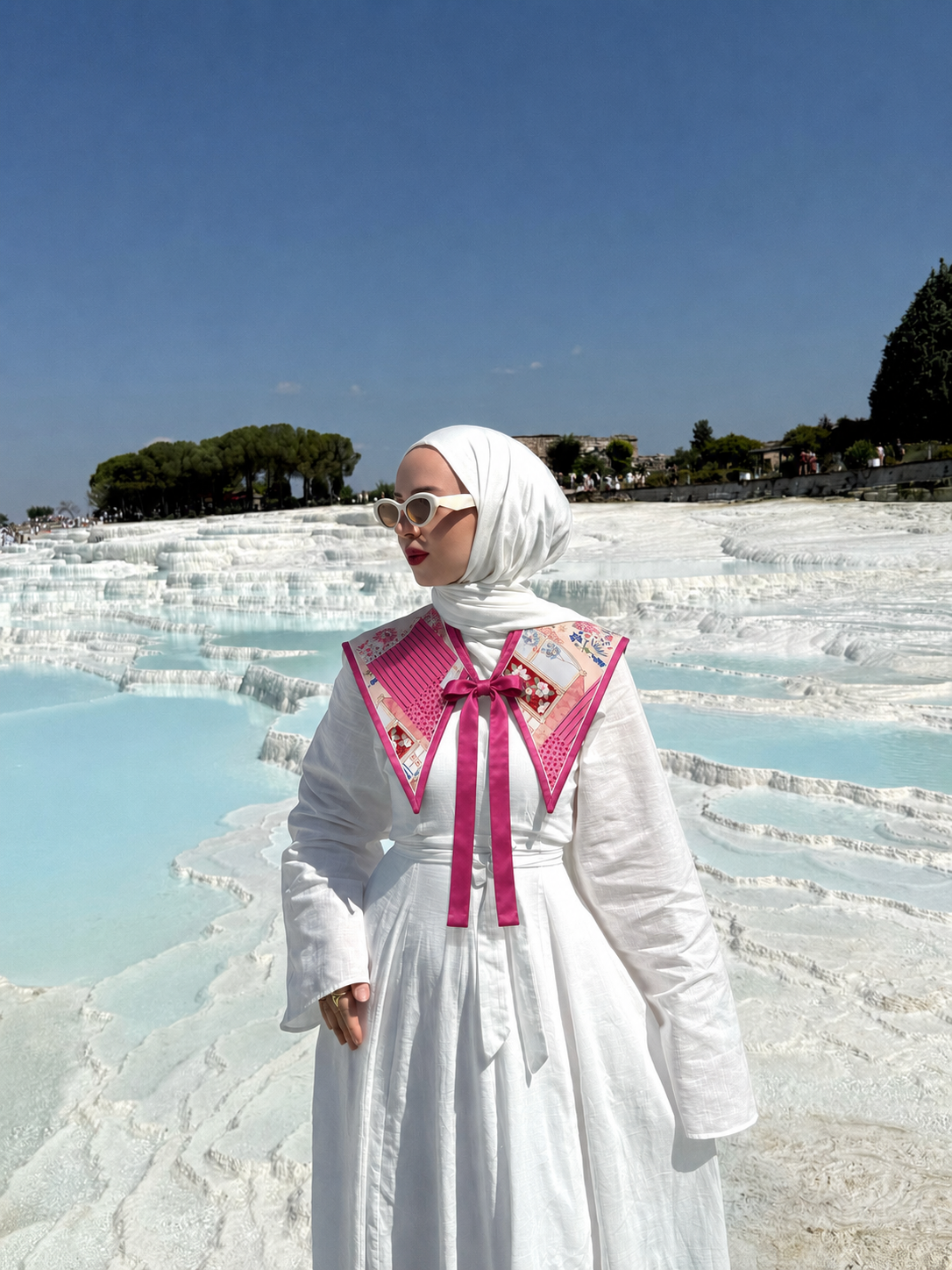 Lesa Desenli Pembe Omuz Fular Şal (NO 2)