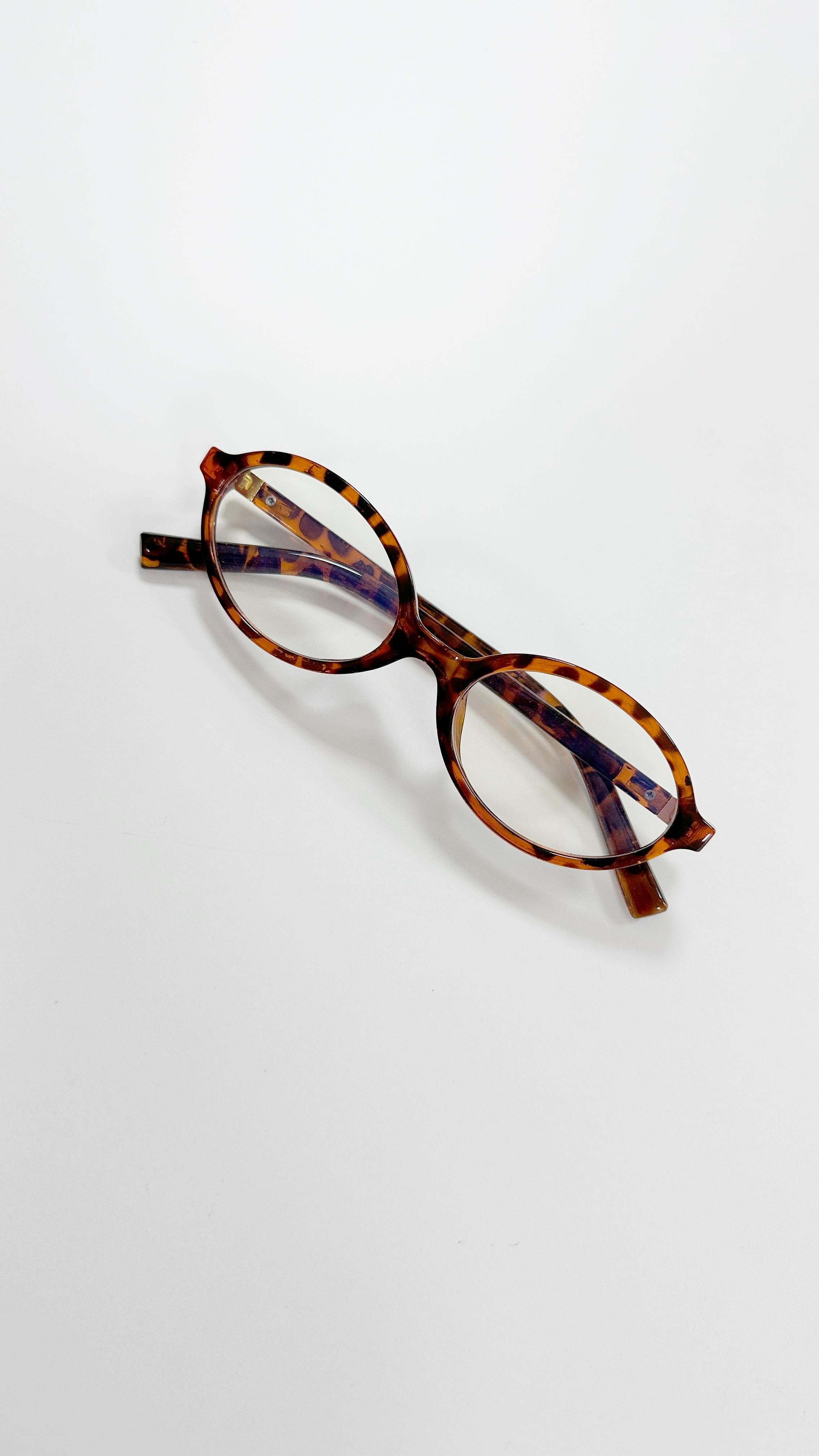 Miia Leopar Oval Çerçeve Unisex Gözlük