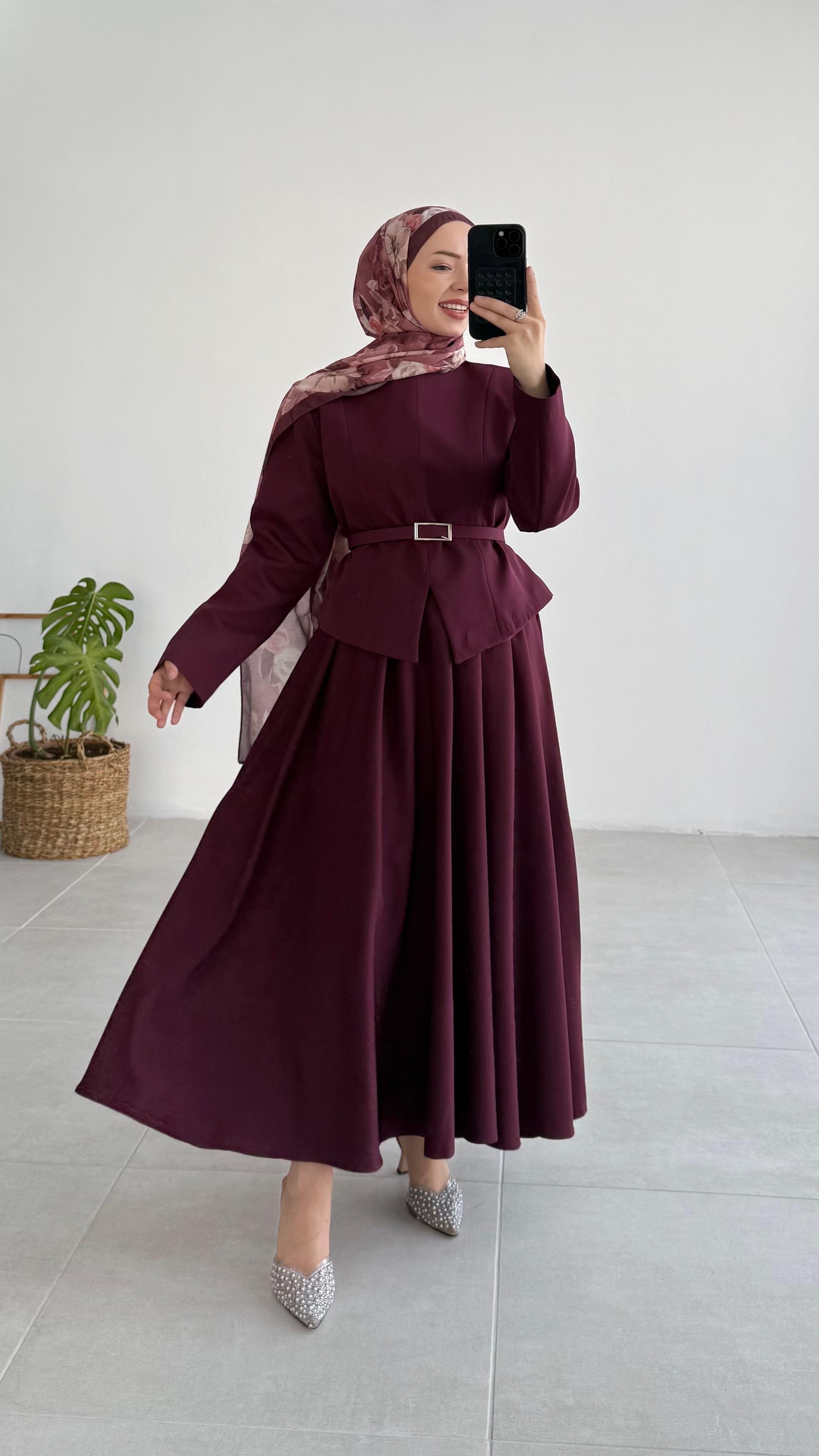 Panel Premıum Yırtmaç Detaylı Bordo Takım