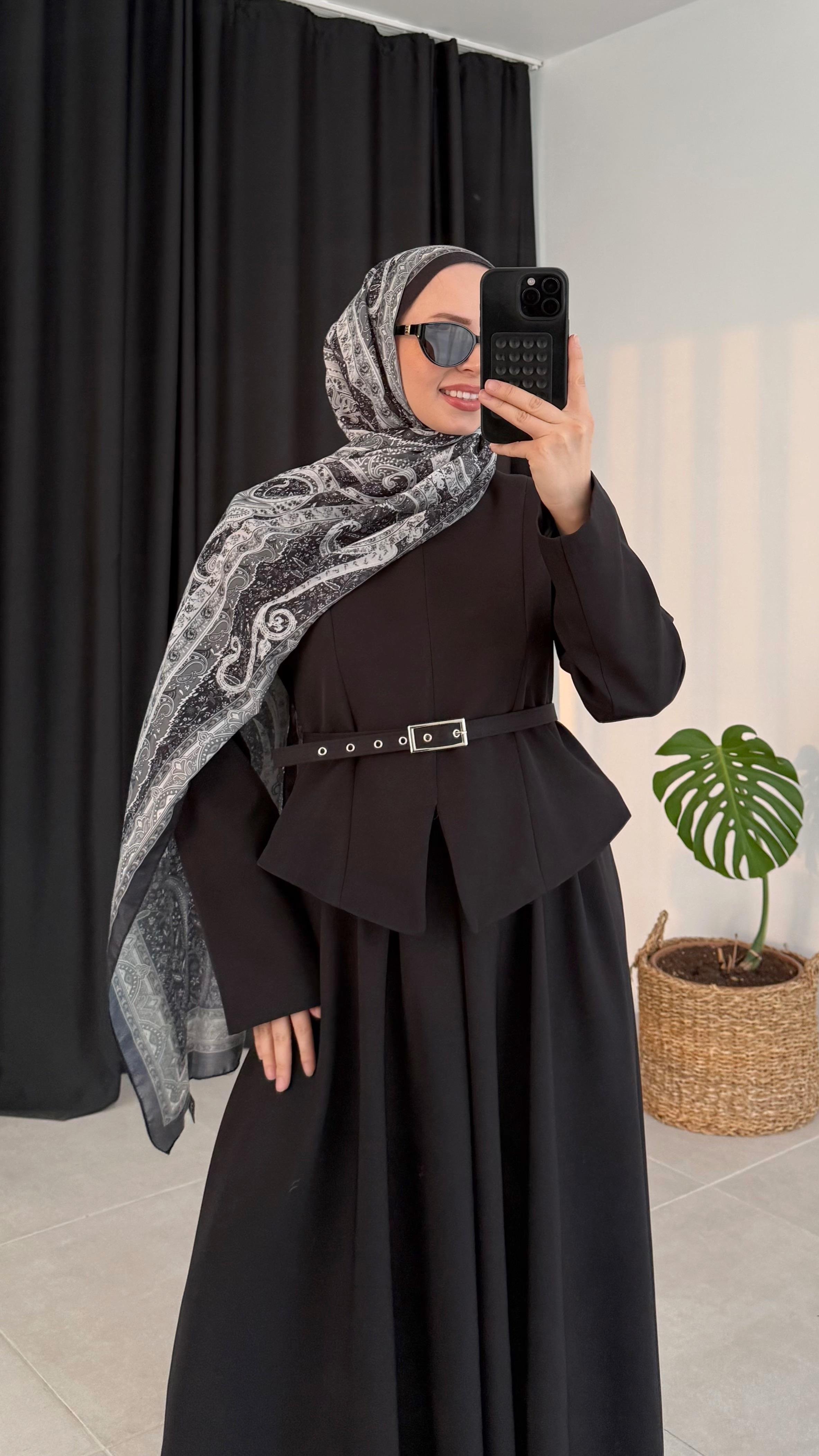 Panel Premıum Yırtmaç Detaylı Siyah Takım