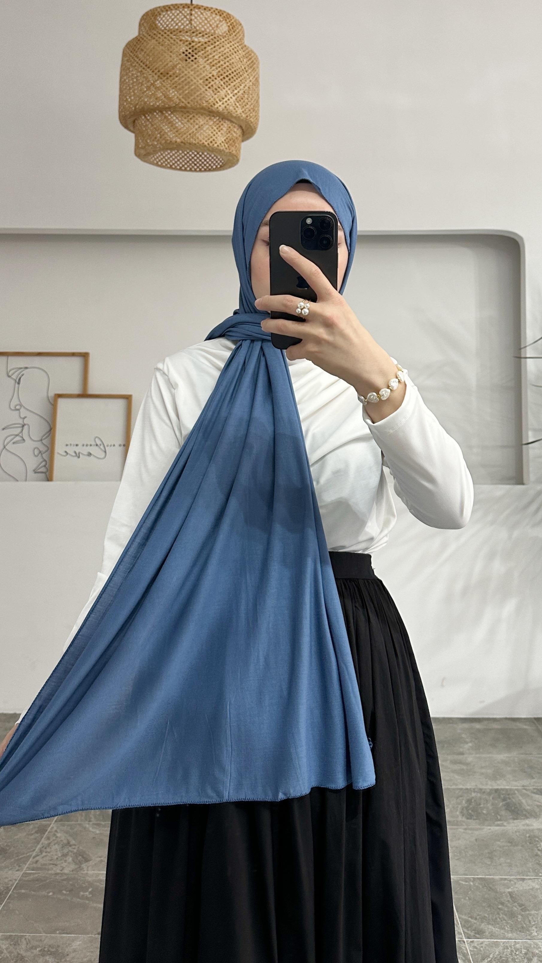 Perla Mavi Penye Şal