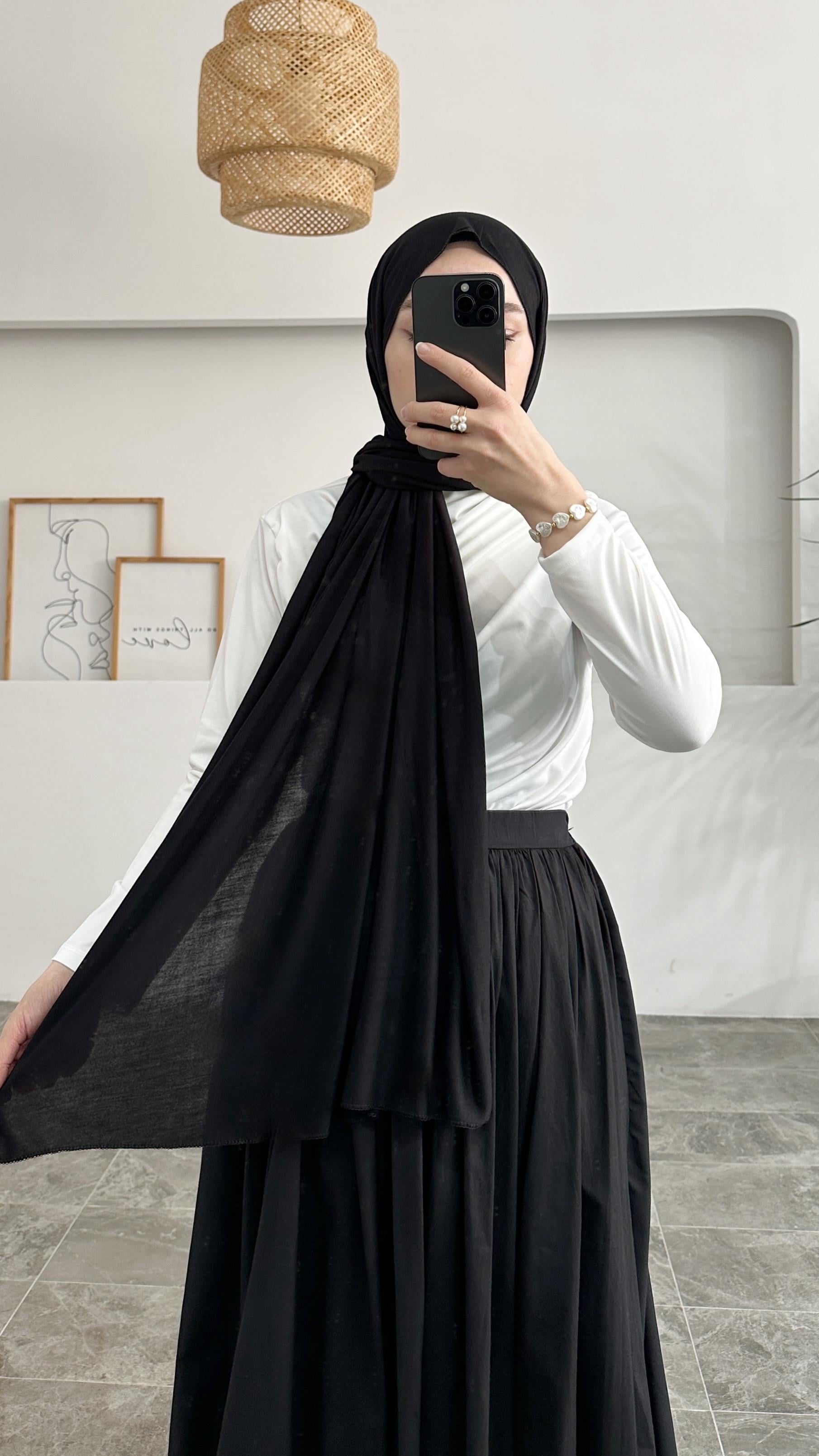 Perla Siyah Penye Şal