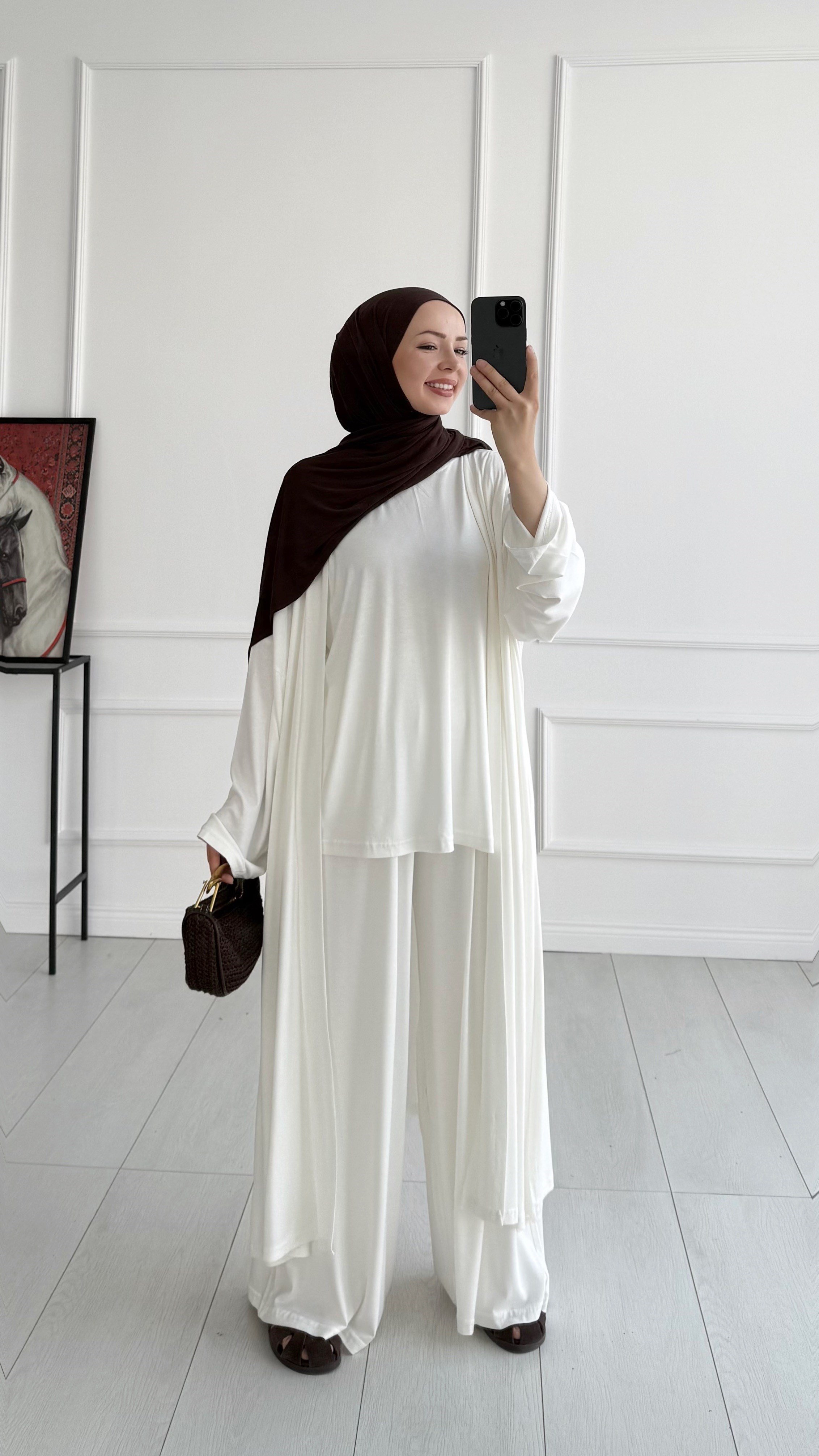 Pery Oversize Ekru Üçlü Eşofman Takım