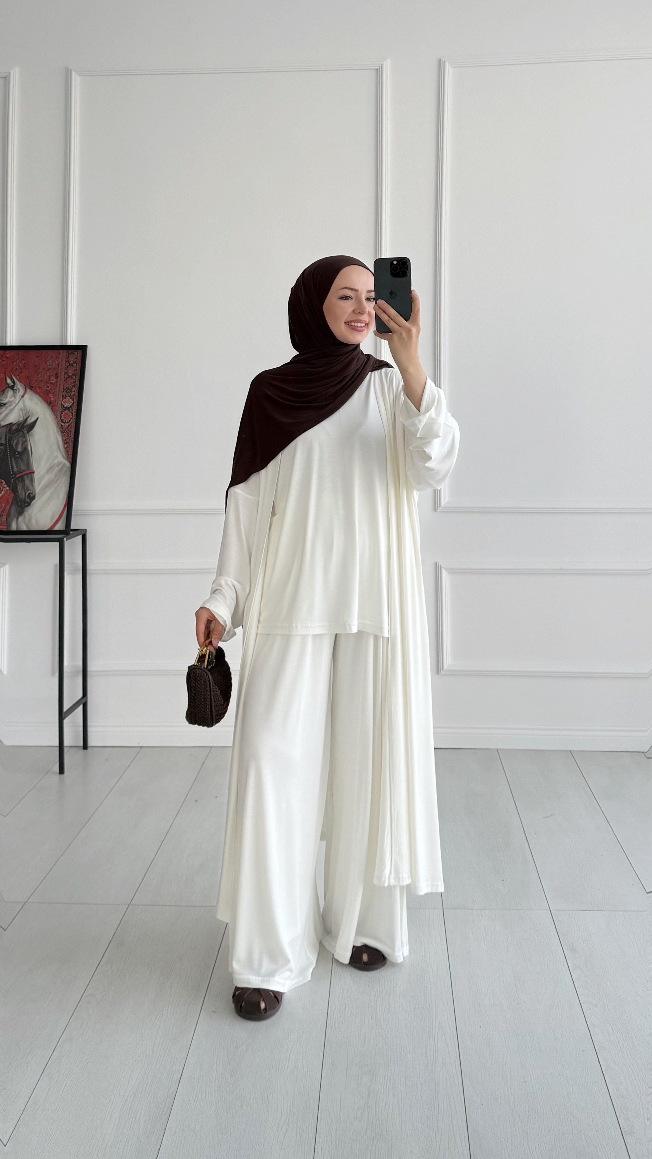 Pery Oversize Ekru Üçlü Eşofman Takım