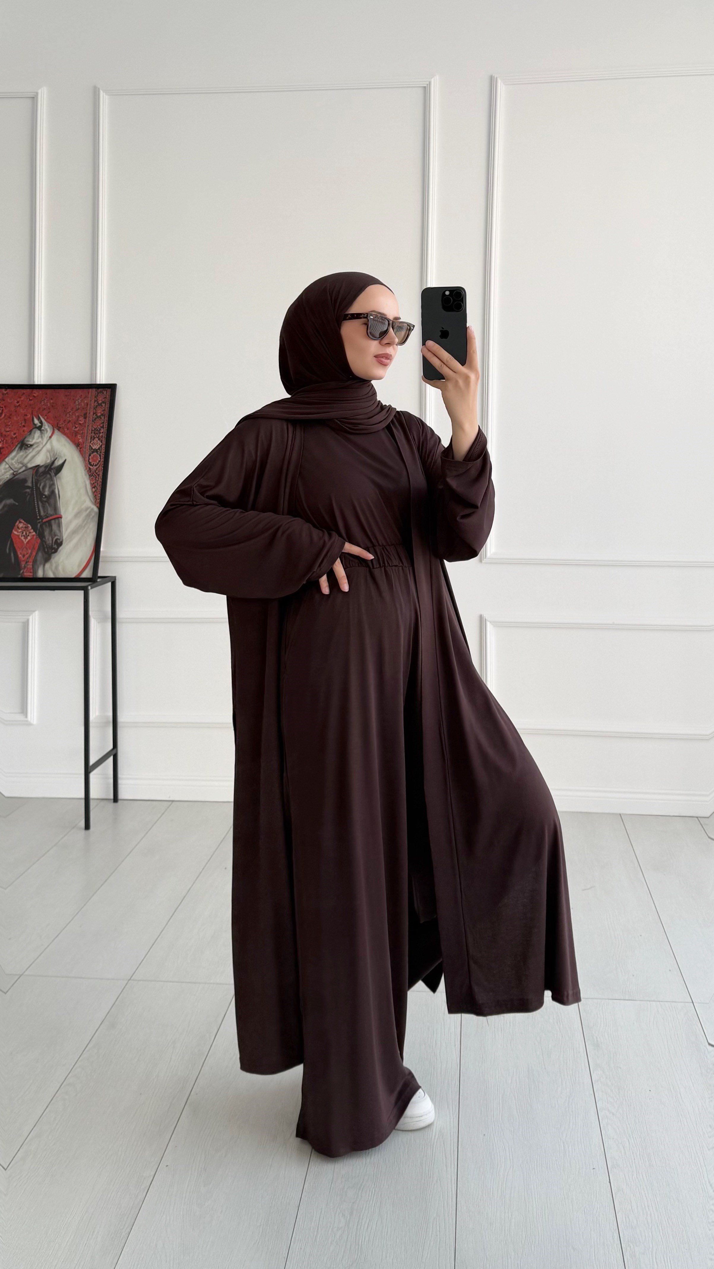 Pery Oversize Kahverengi Üçlü Eşofman Takım