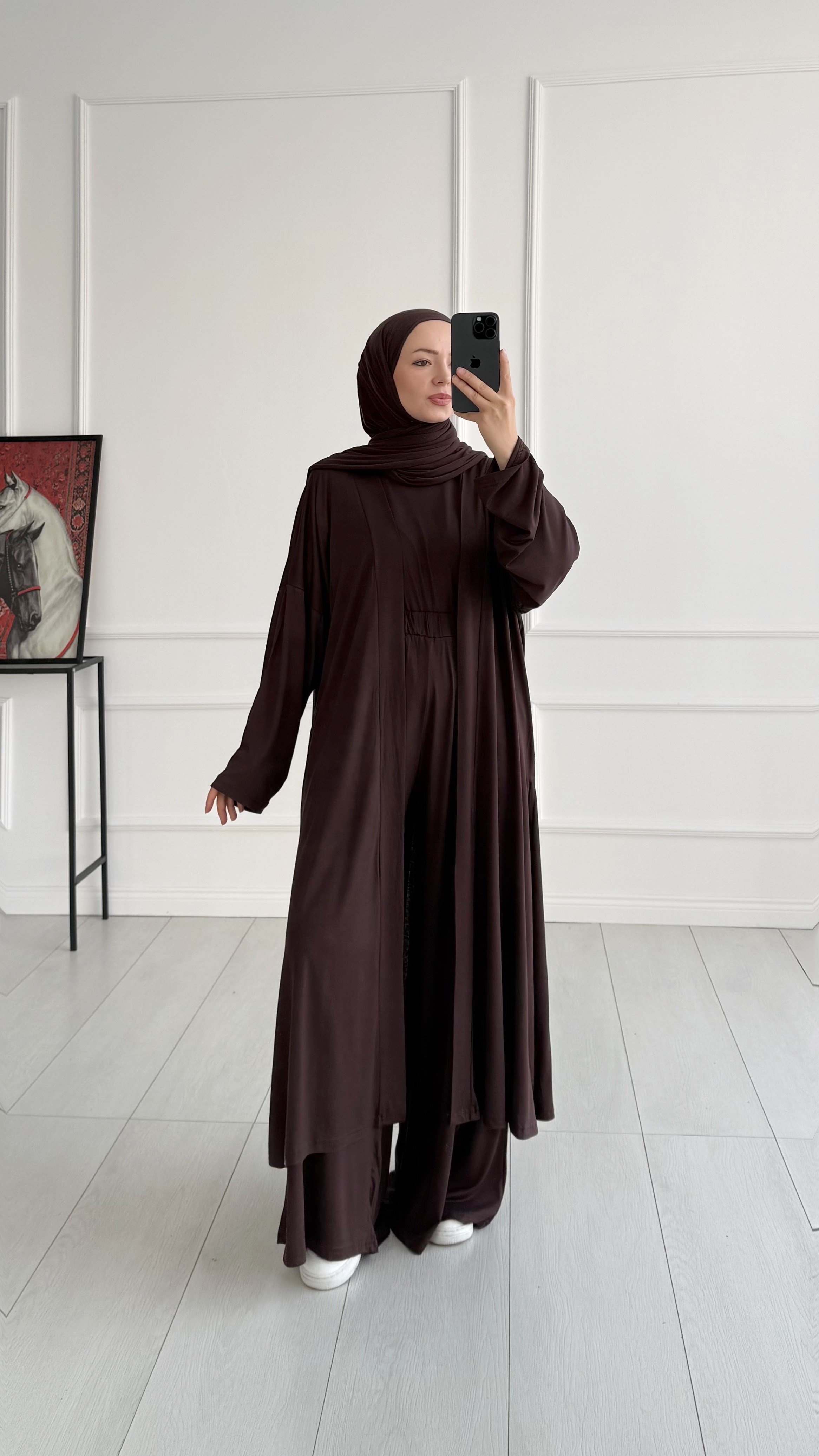 Pery Oversize Kahverengi Üçlü Eşofman Takım
