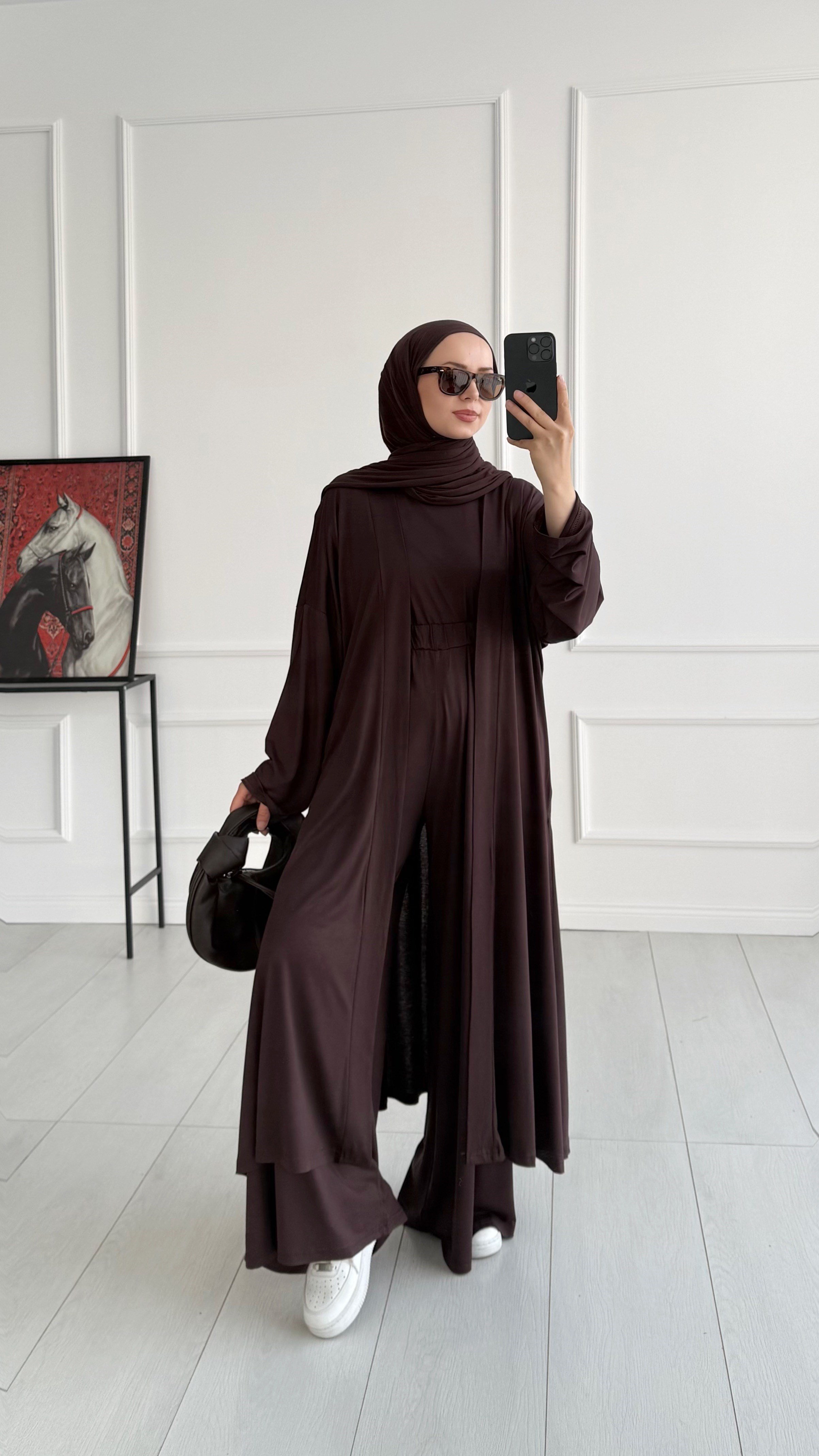 Pery Oversize Kahverengi Üçlü Eşofman Takım