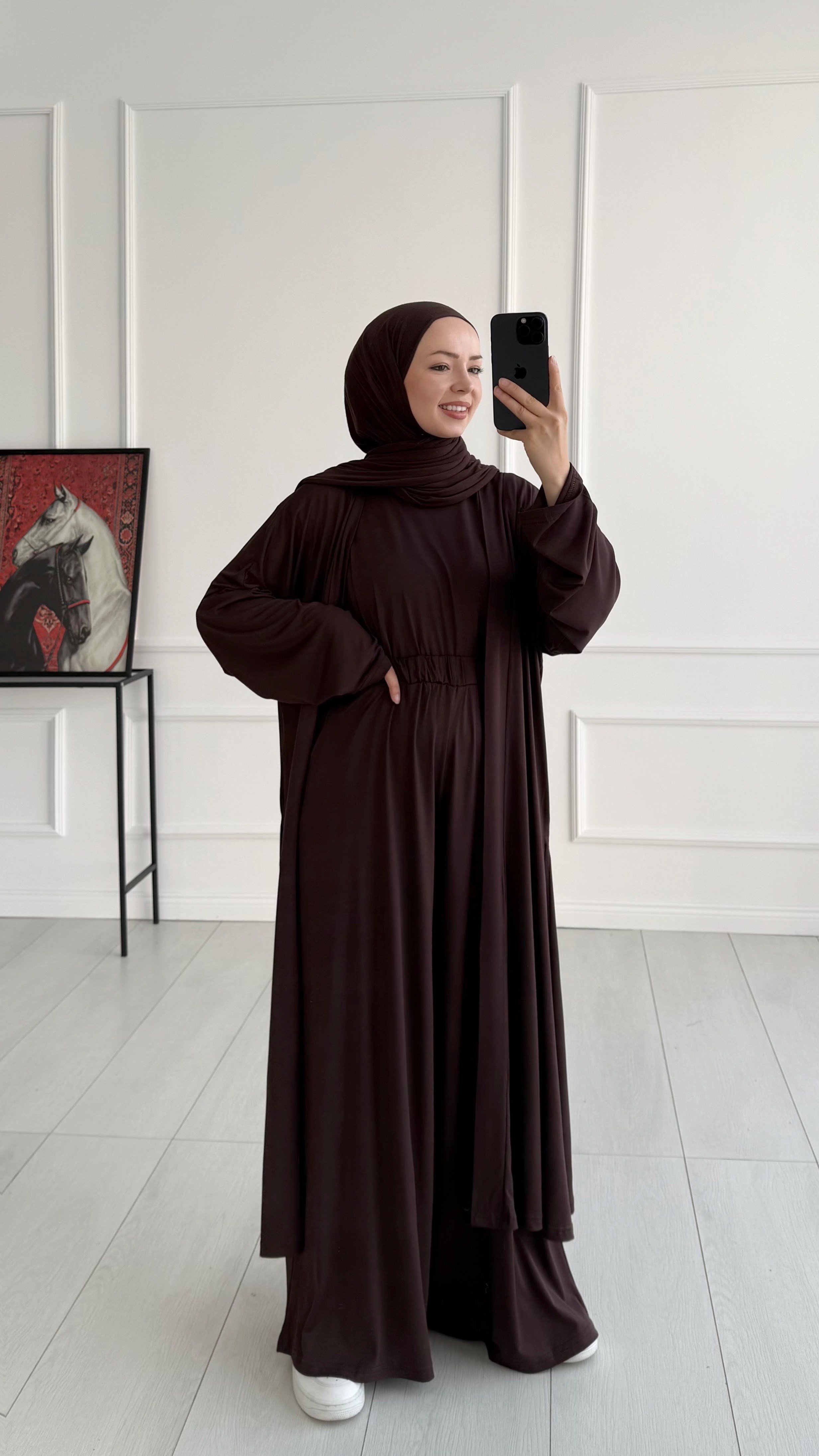 Pery Oversize Kahverengi Üçlü Eşofman Takım