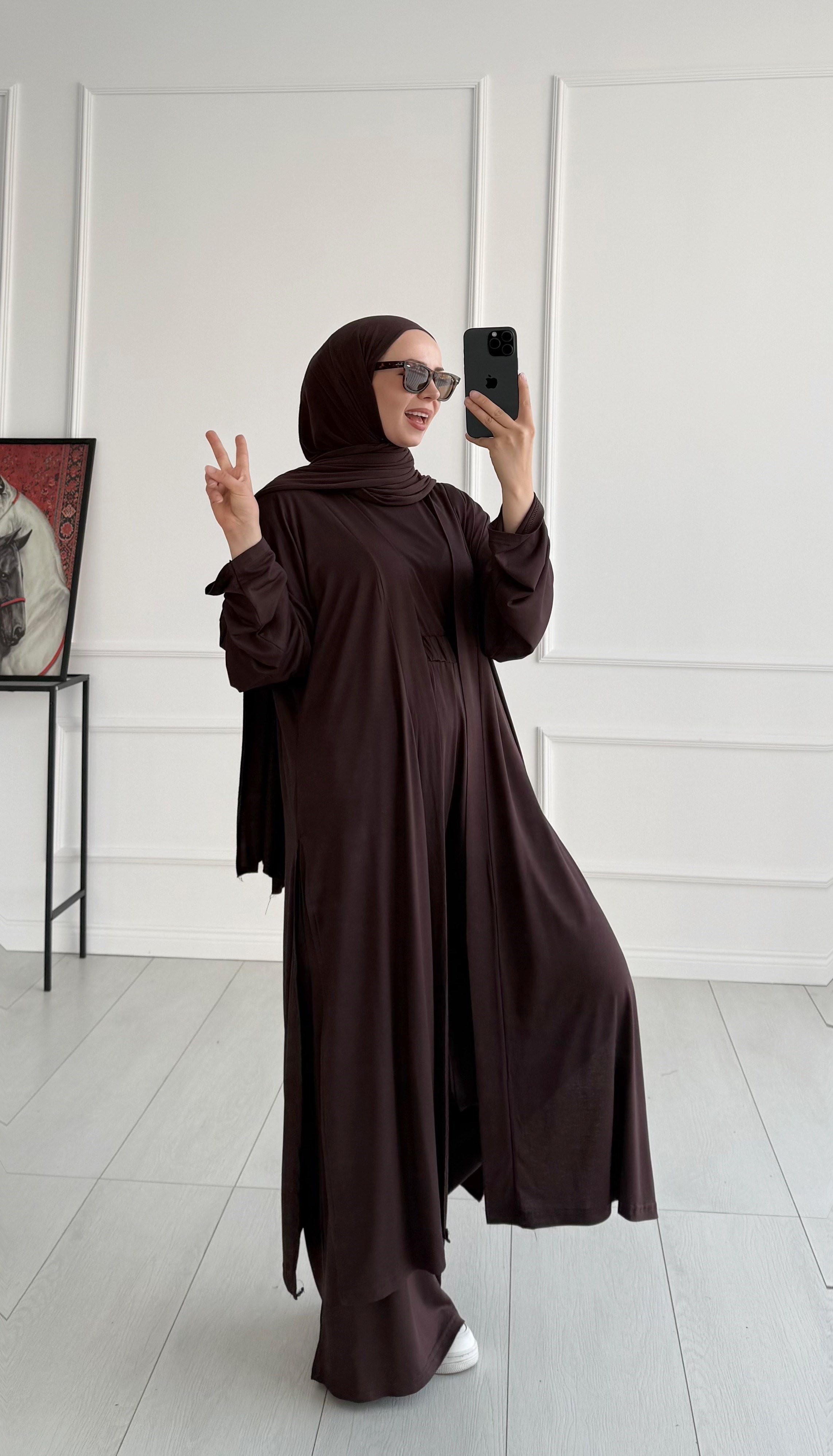 Pery Oversize Kahverengi Üçlü Eşofman Takım