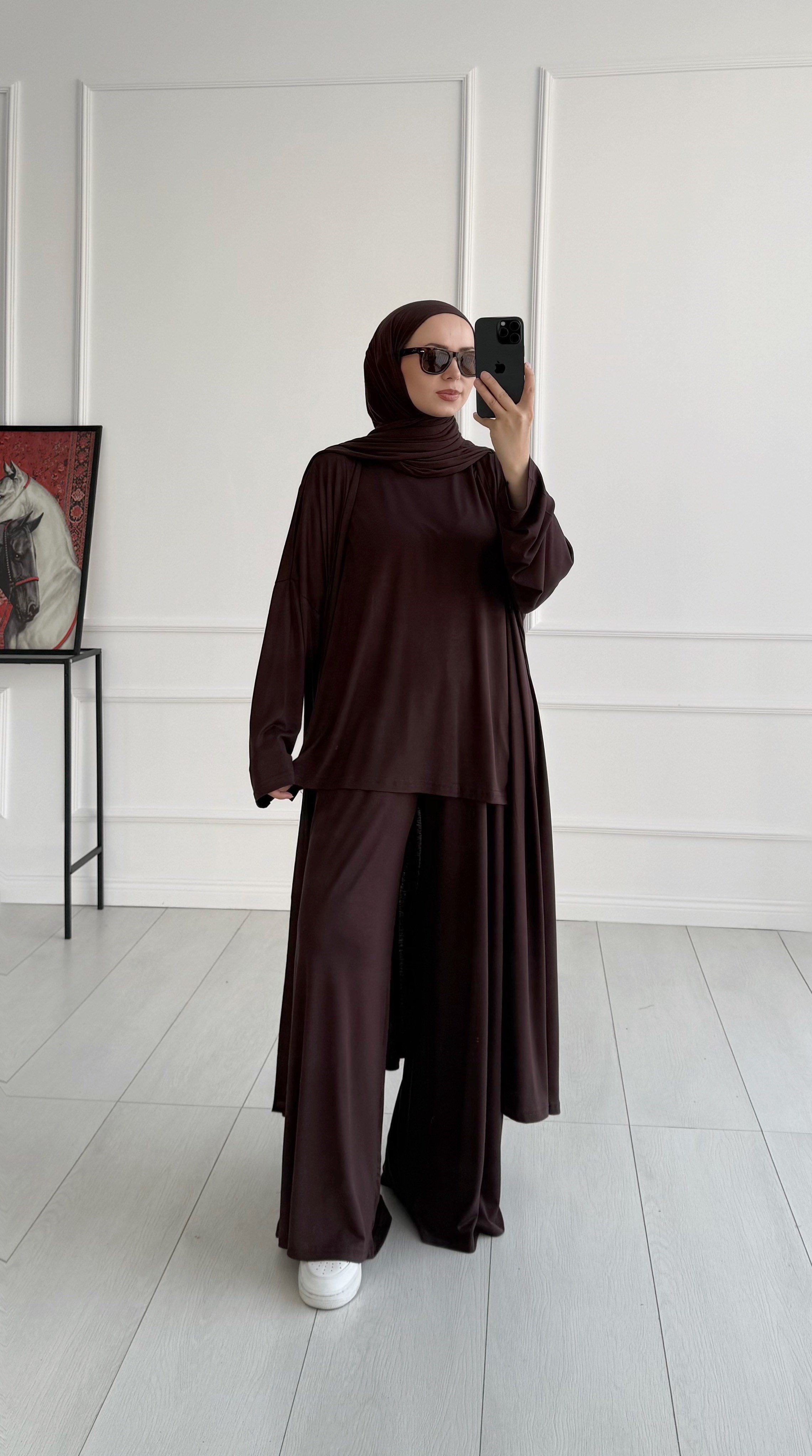 Pery Oversize Kahverengi Üçlü Eşofman Takım
