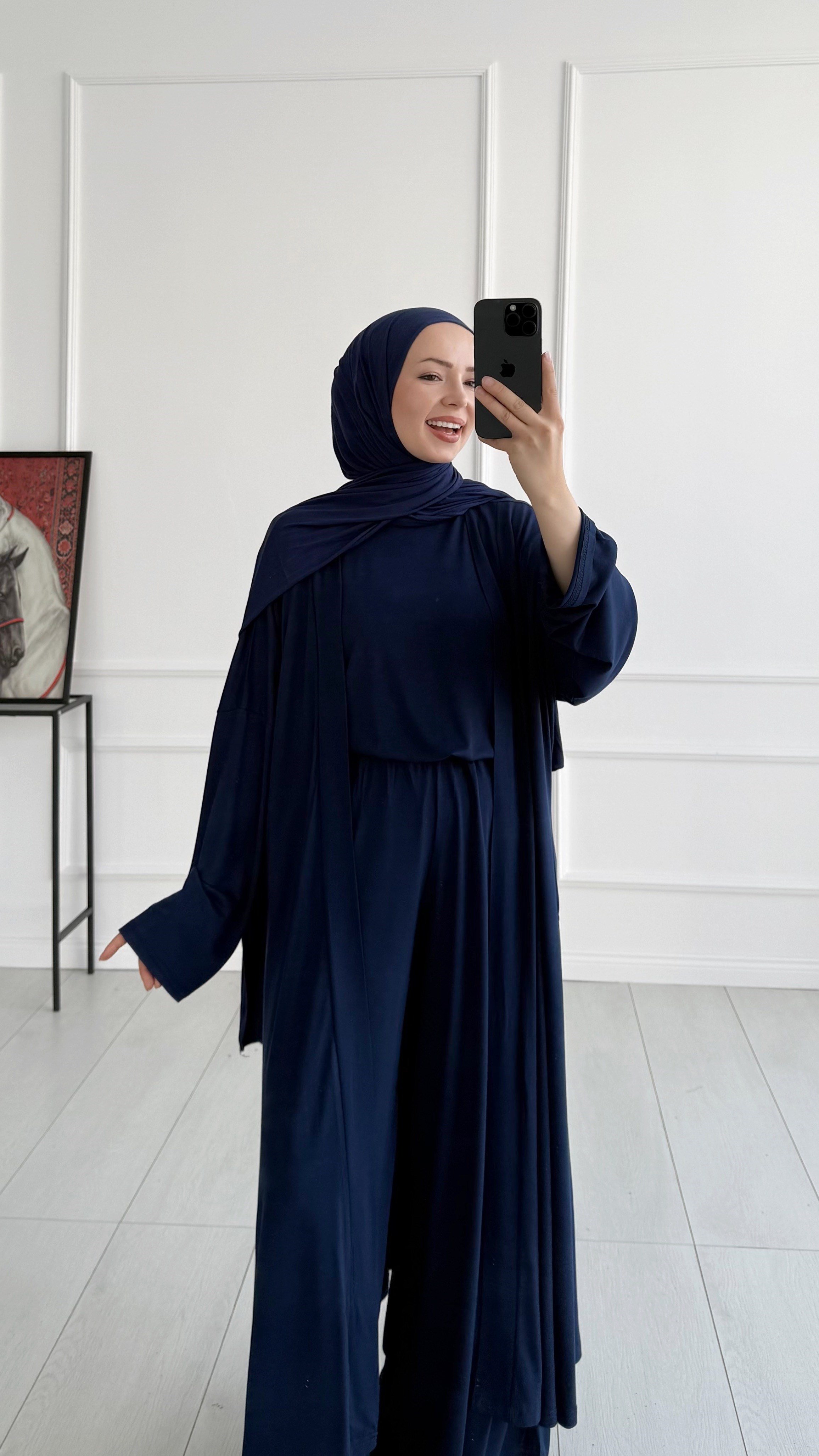 Pery Oversize Lacivert Üçlü Eşofman Takım