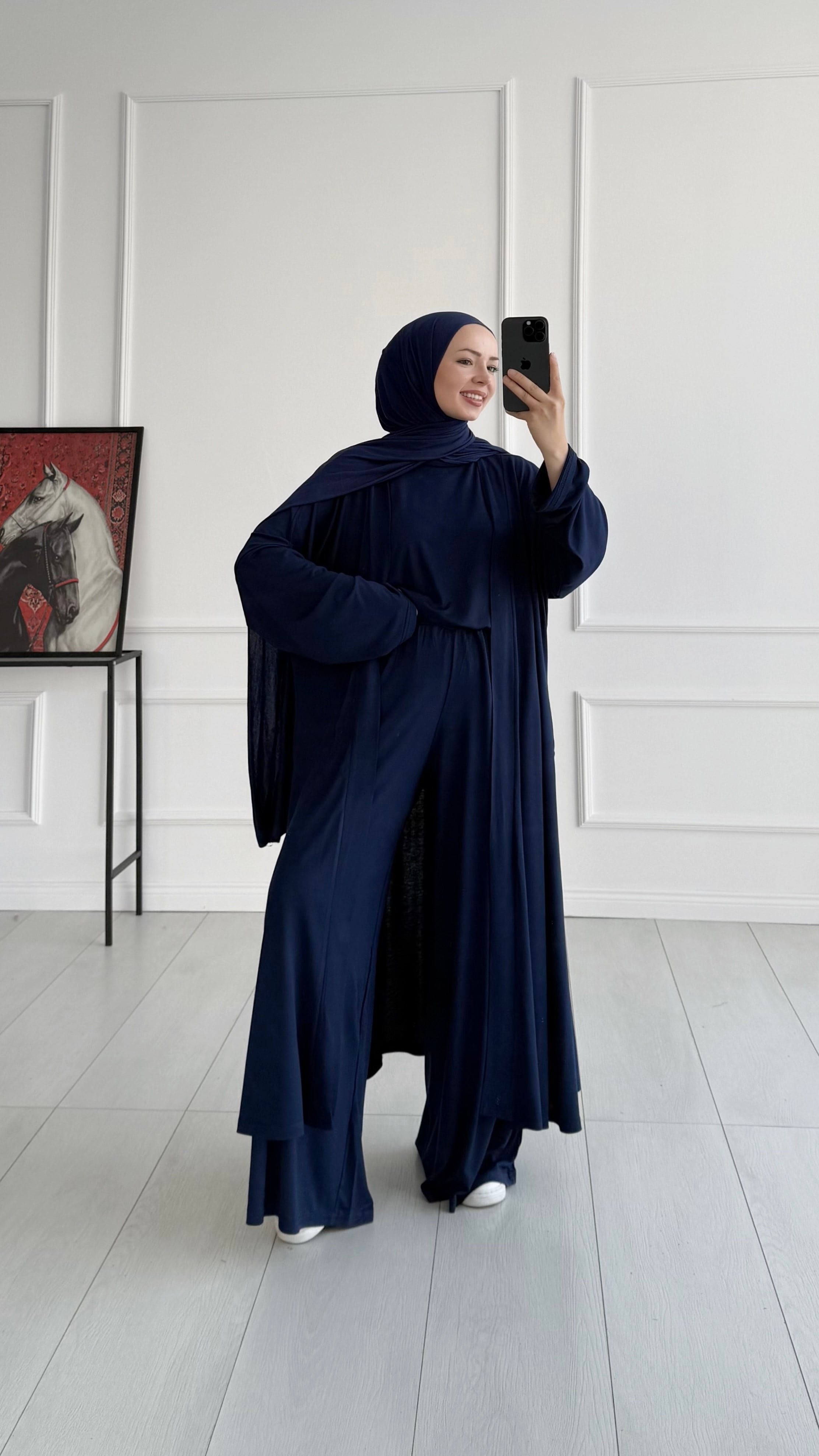Pery Oversize Lacivert Üçlü Eşofman Takım