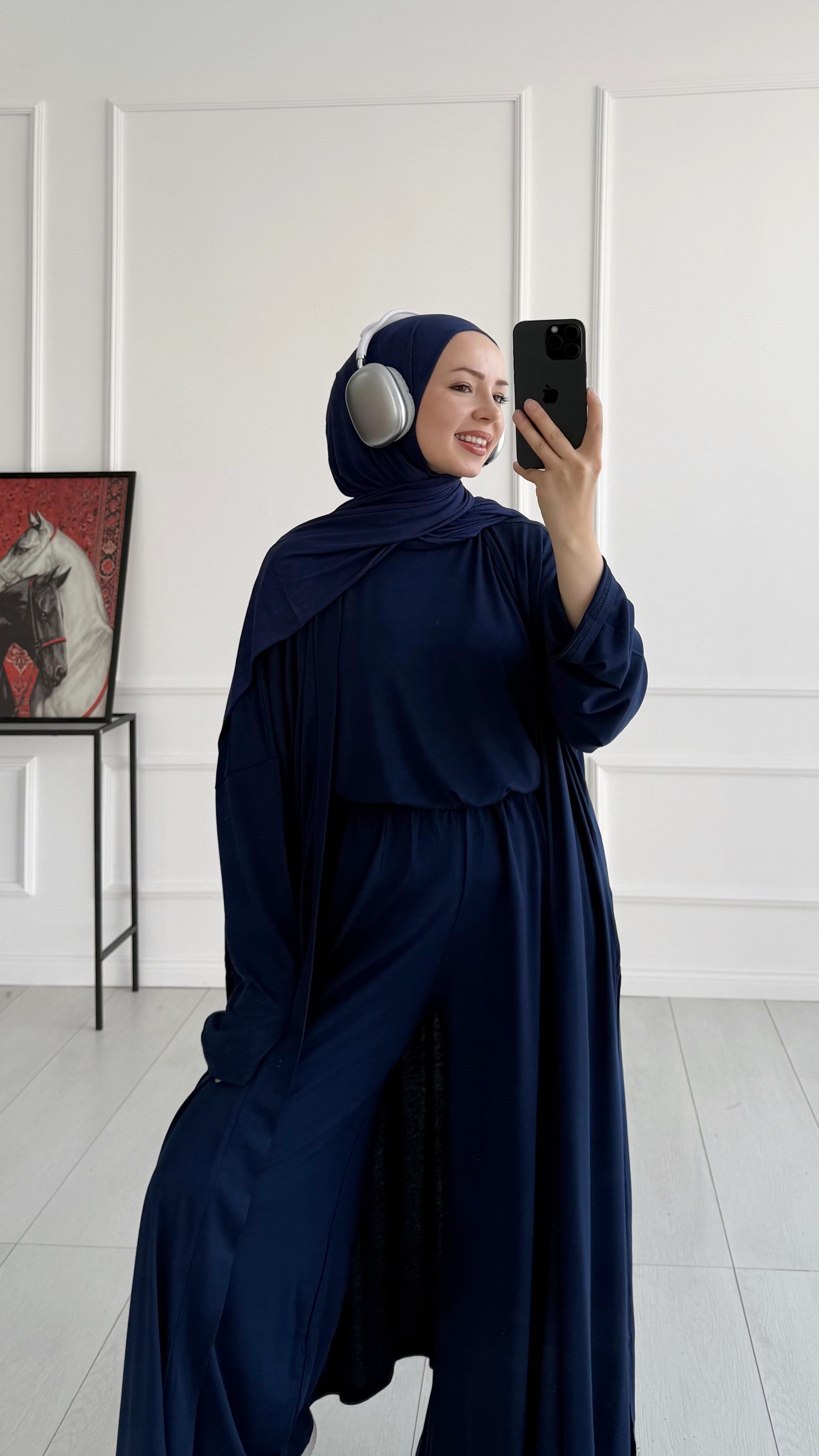 Pery Oversize Lacivert Üçlü Eşofman Takım