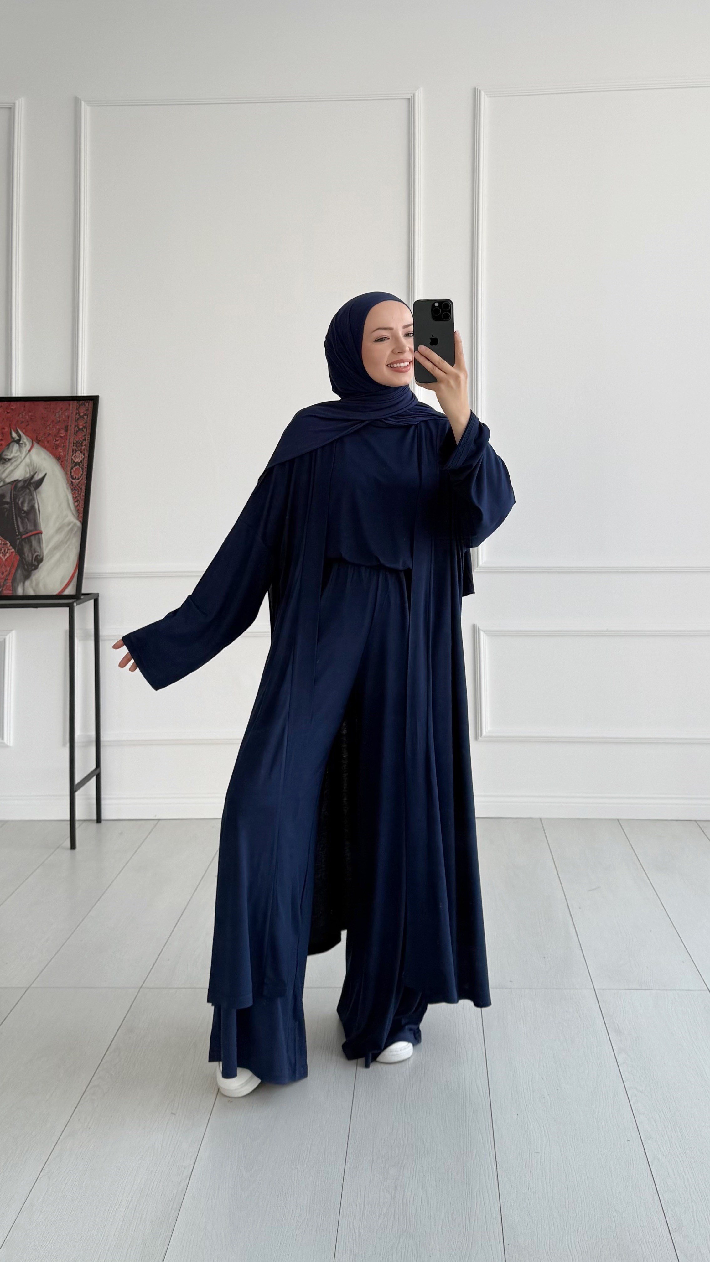 Pery Oversize Lacivert Üçlü Eşofman Takım