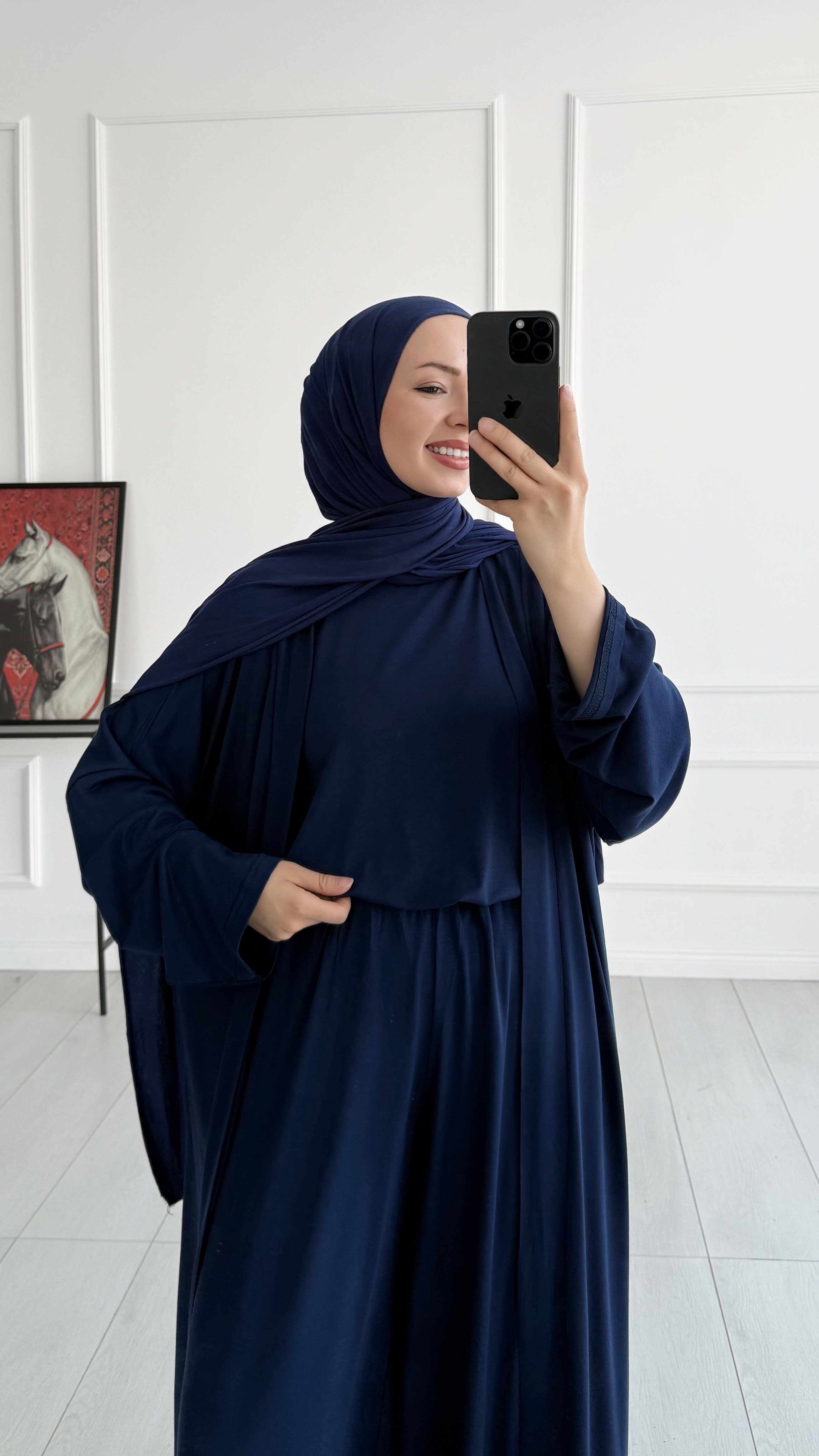 Pery Oversize Lacivert Üçlü Eşofman Takım