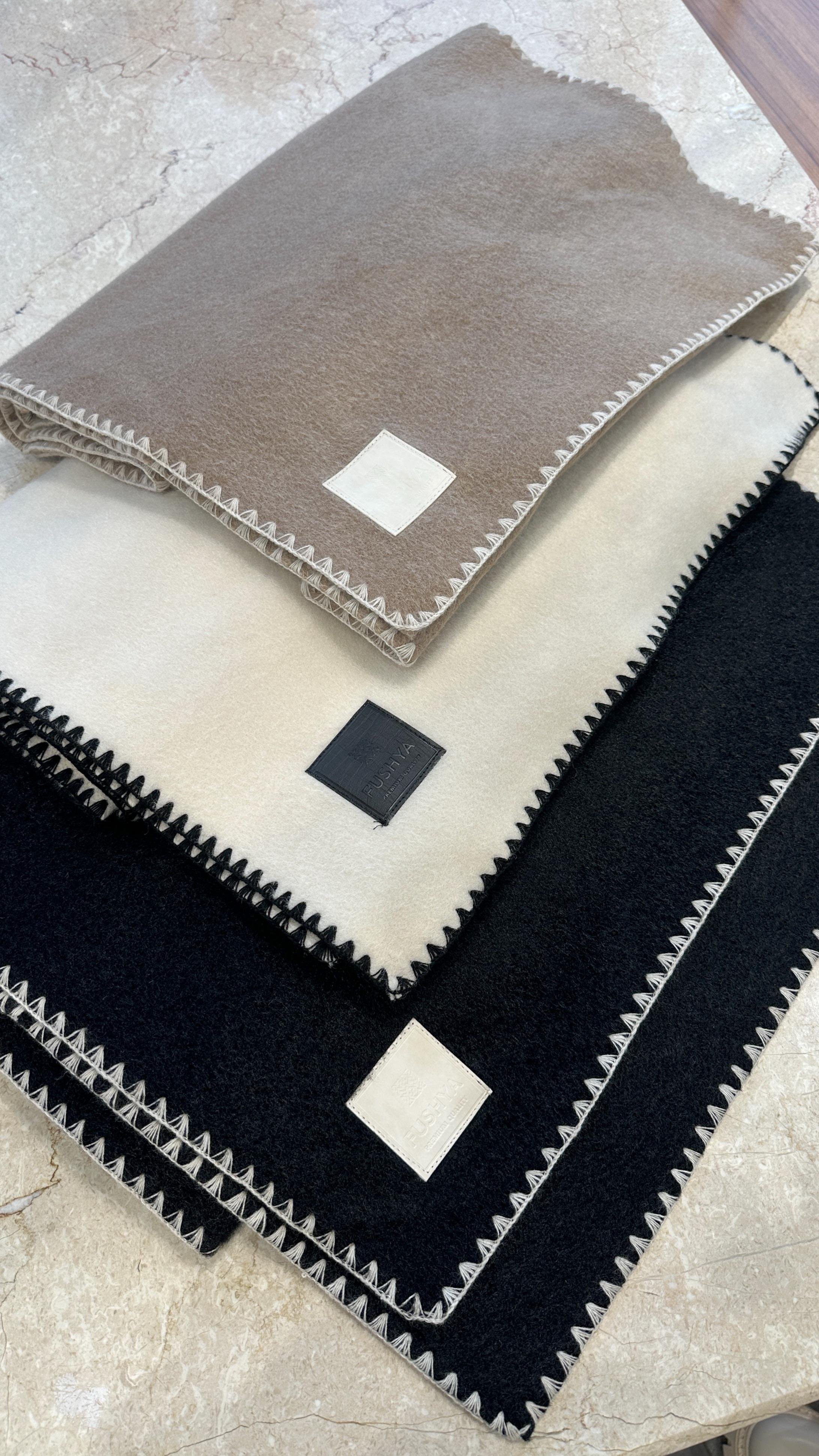 Premium Kaşe Biyeli Vizon Atkı